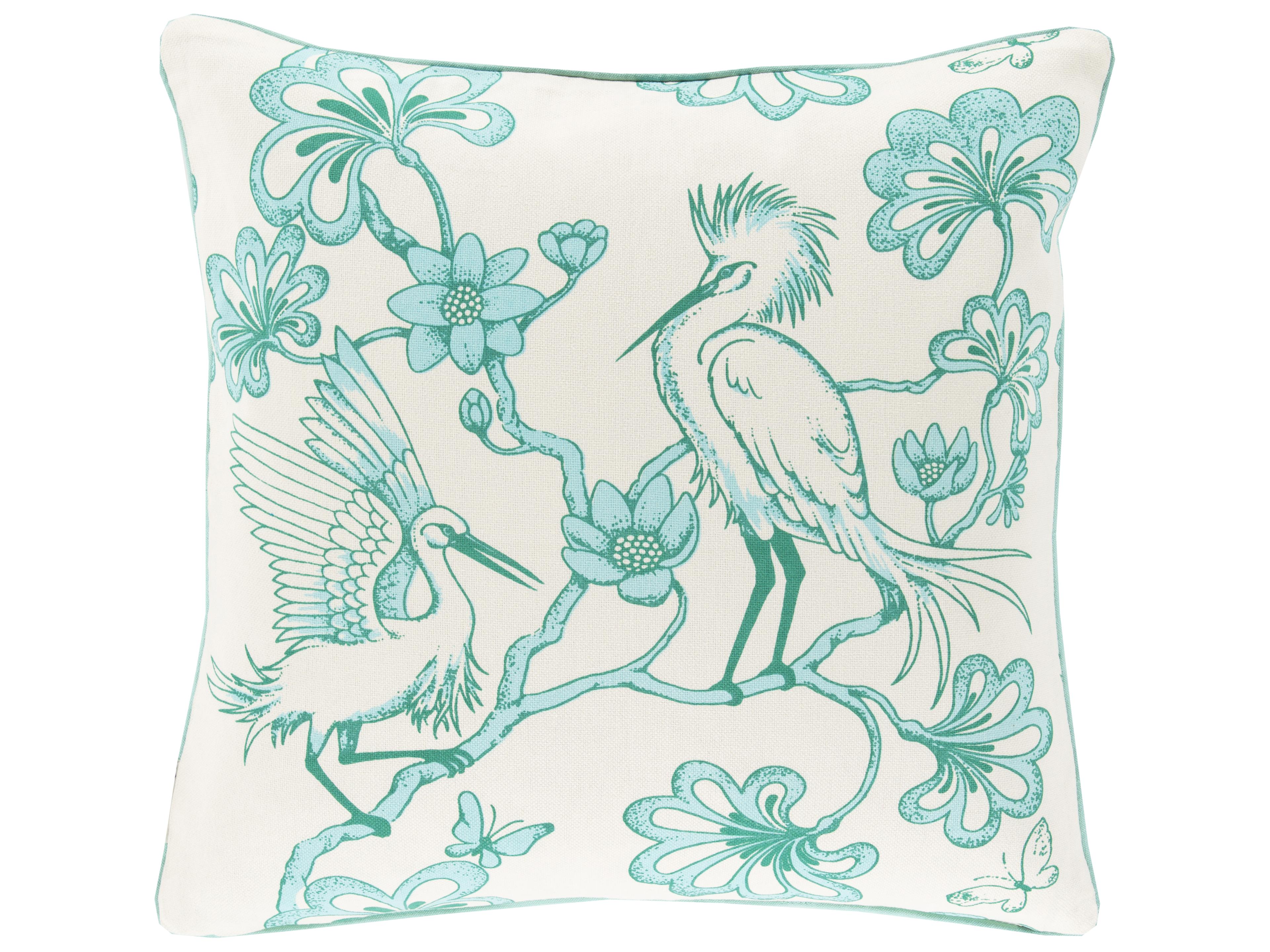 Egrets Aqua Pillow