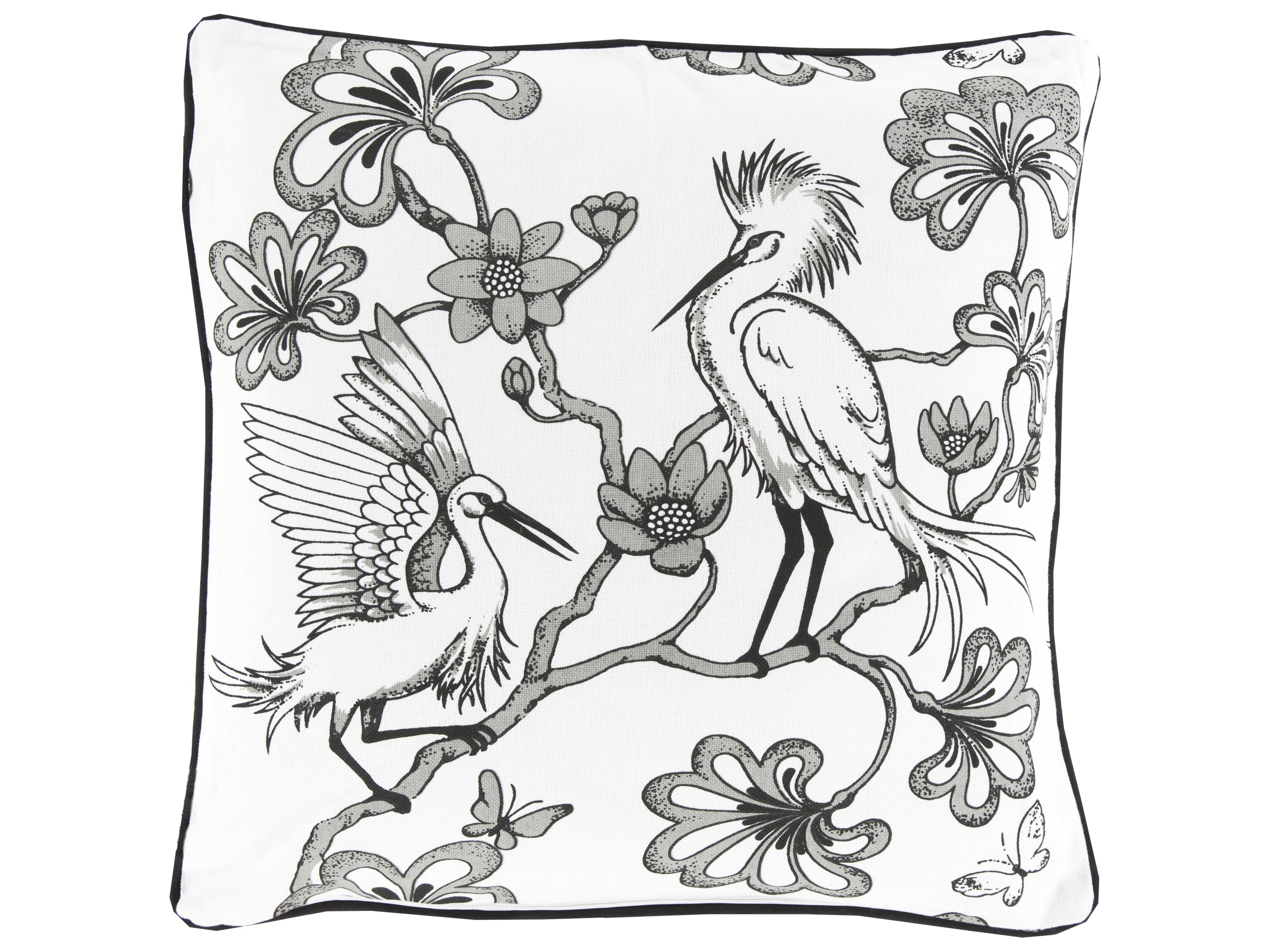 Surya Egrets Charcoal Pillow