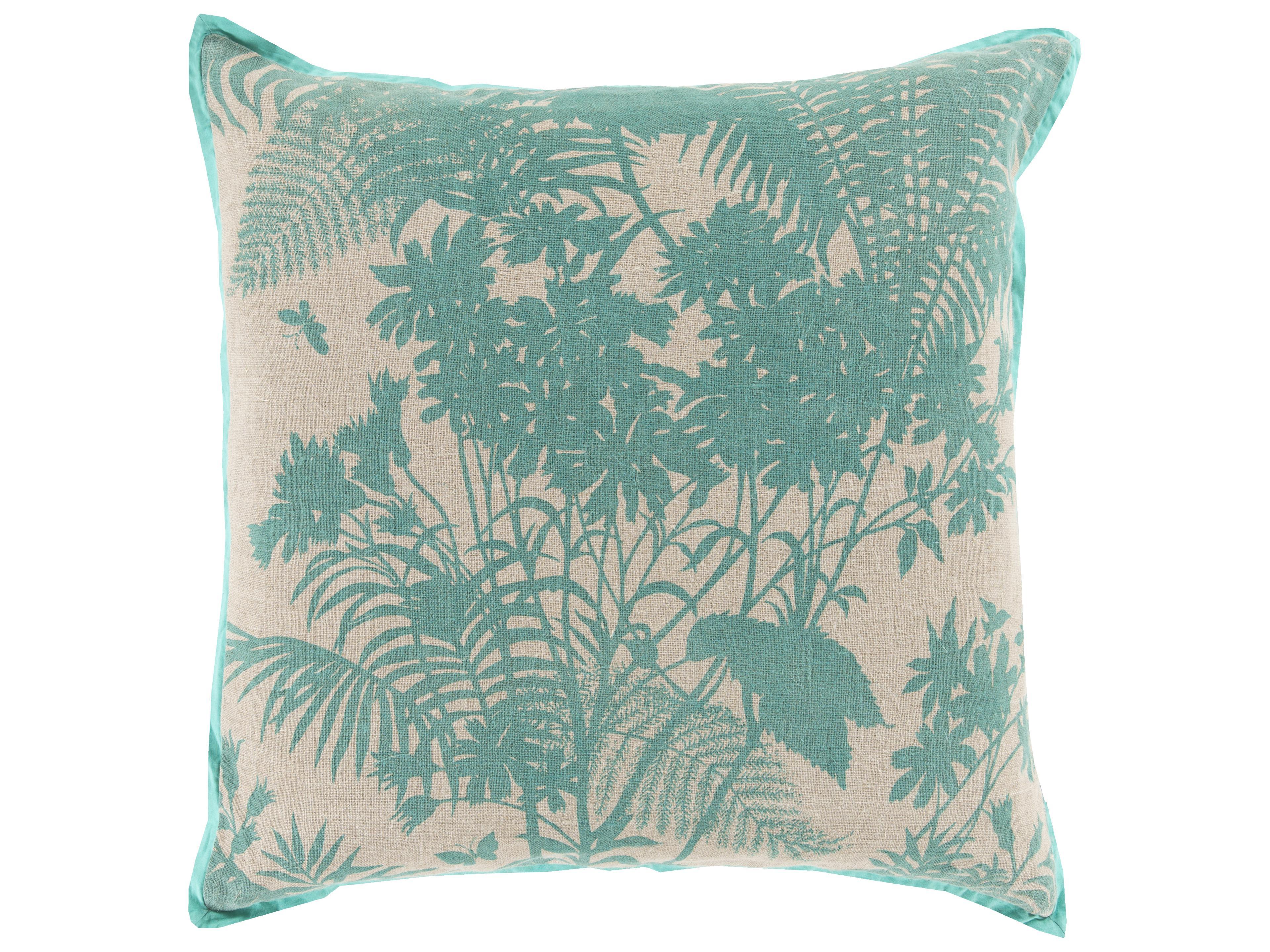 Shadow Floral Aqua Pillow