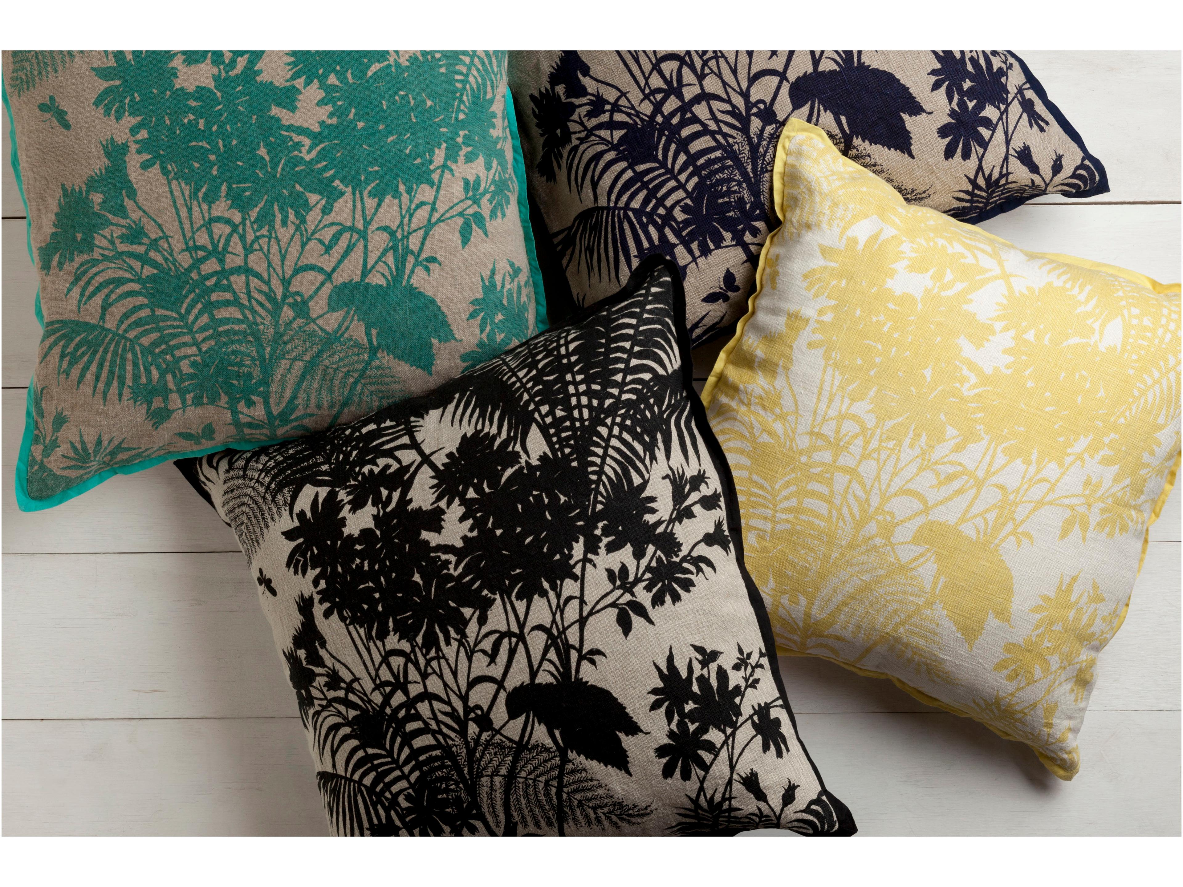 Surya Shadow Floral Aqua Pillow