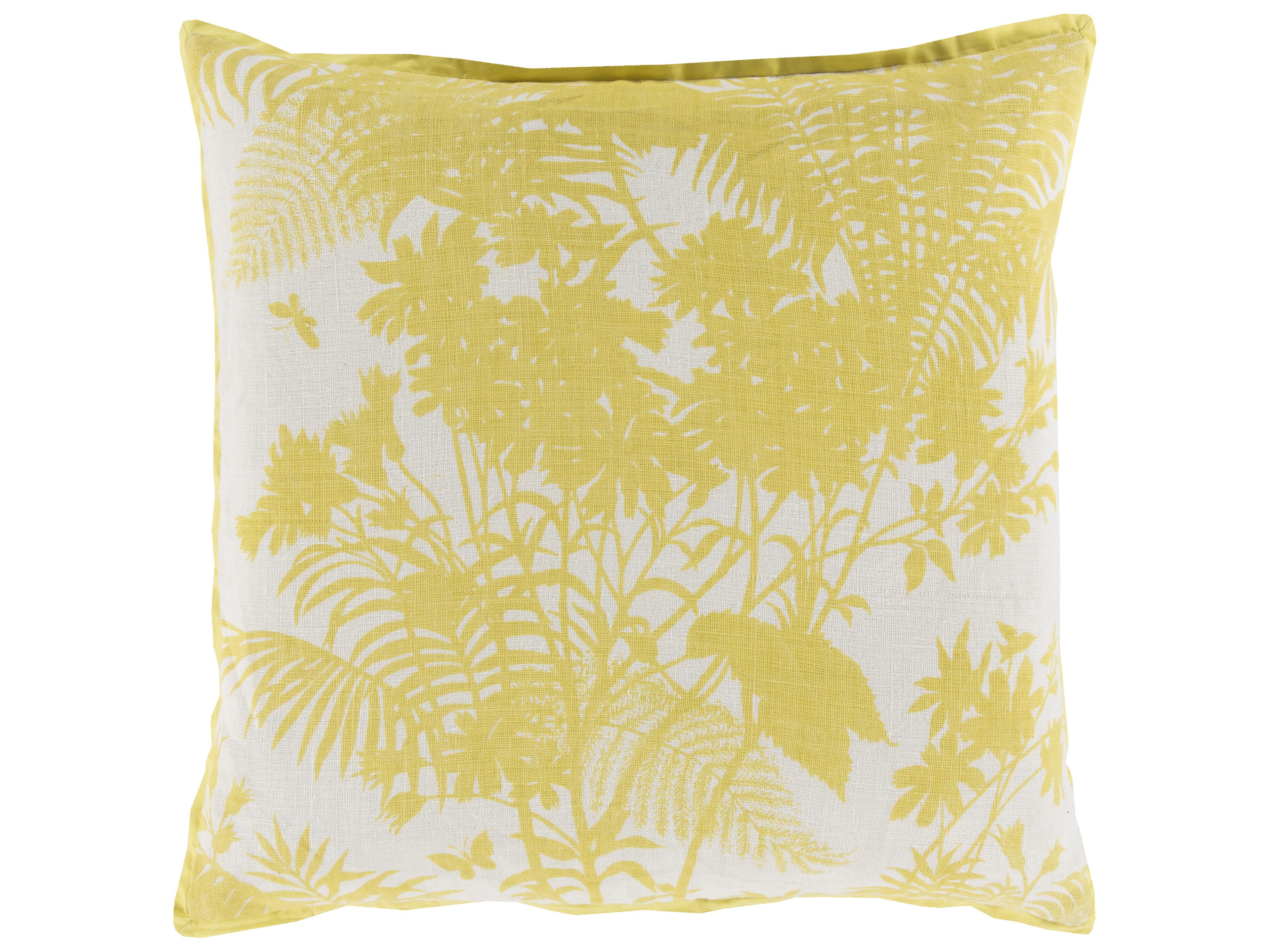 Shadow Floral Yellow Pillow