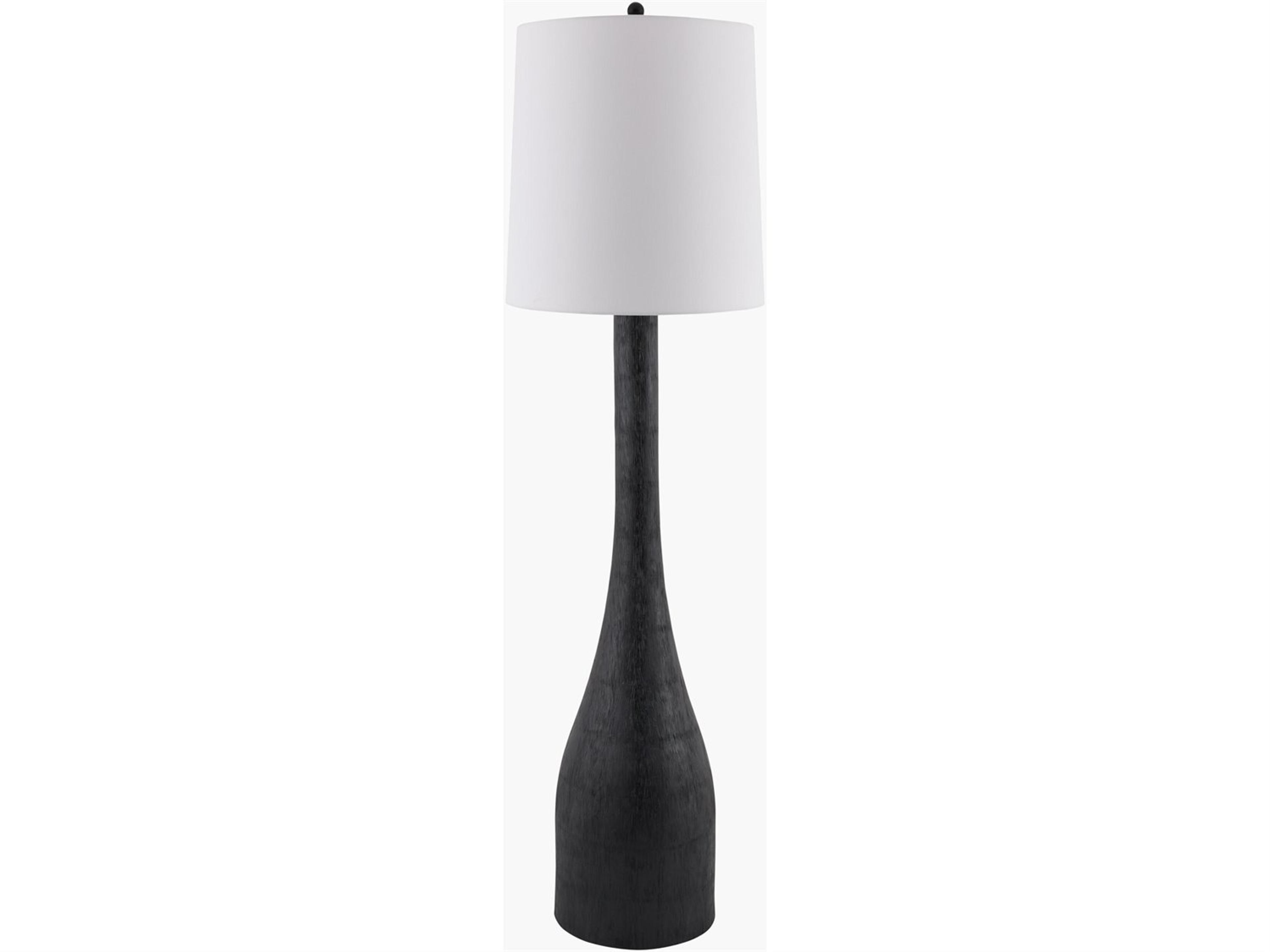 Fonce Black White Linen Floor Lamp