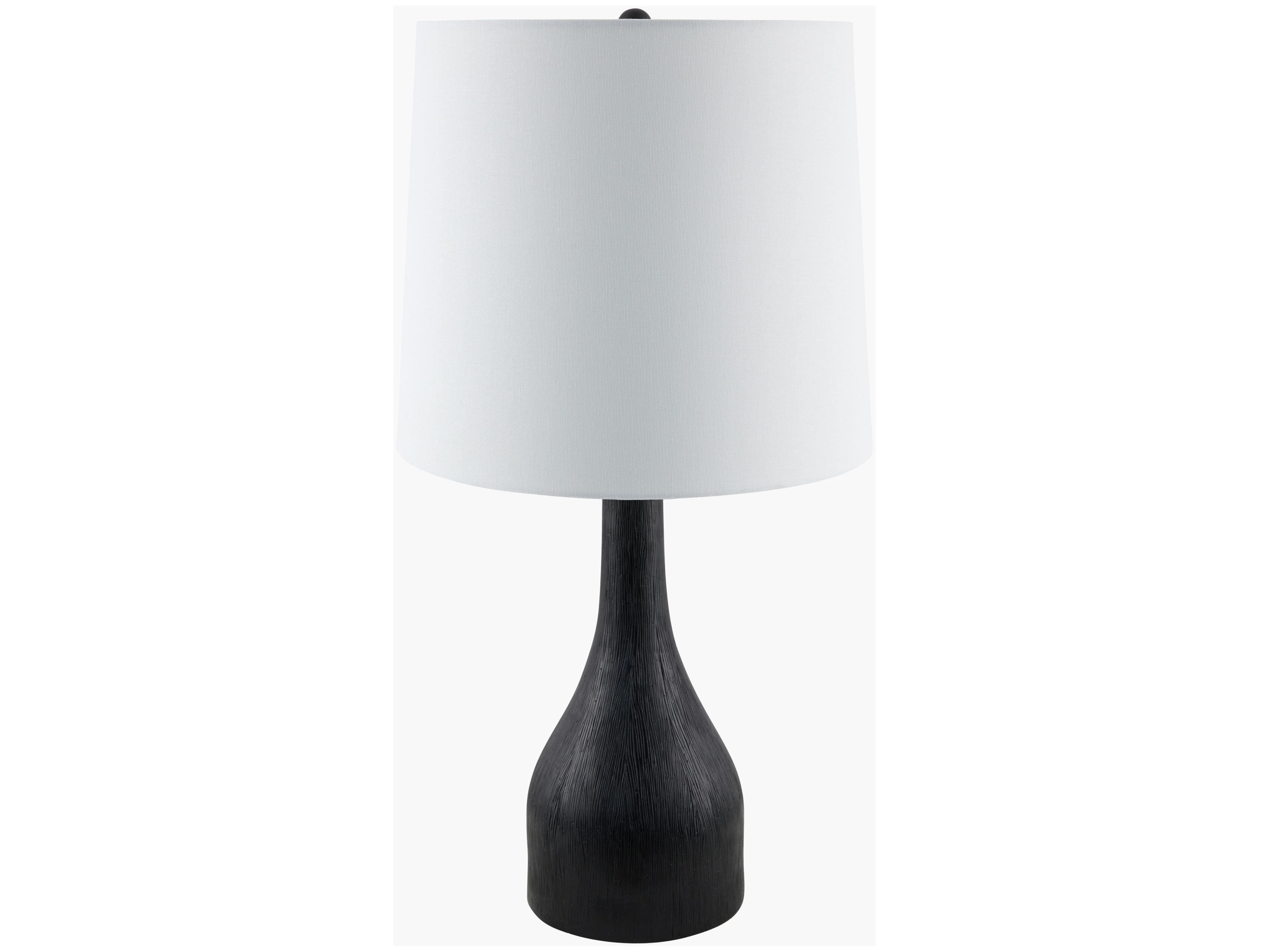 Fonce Black White Linen Buffet Lamp