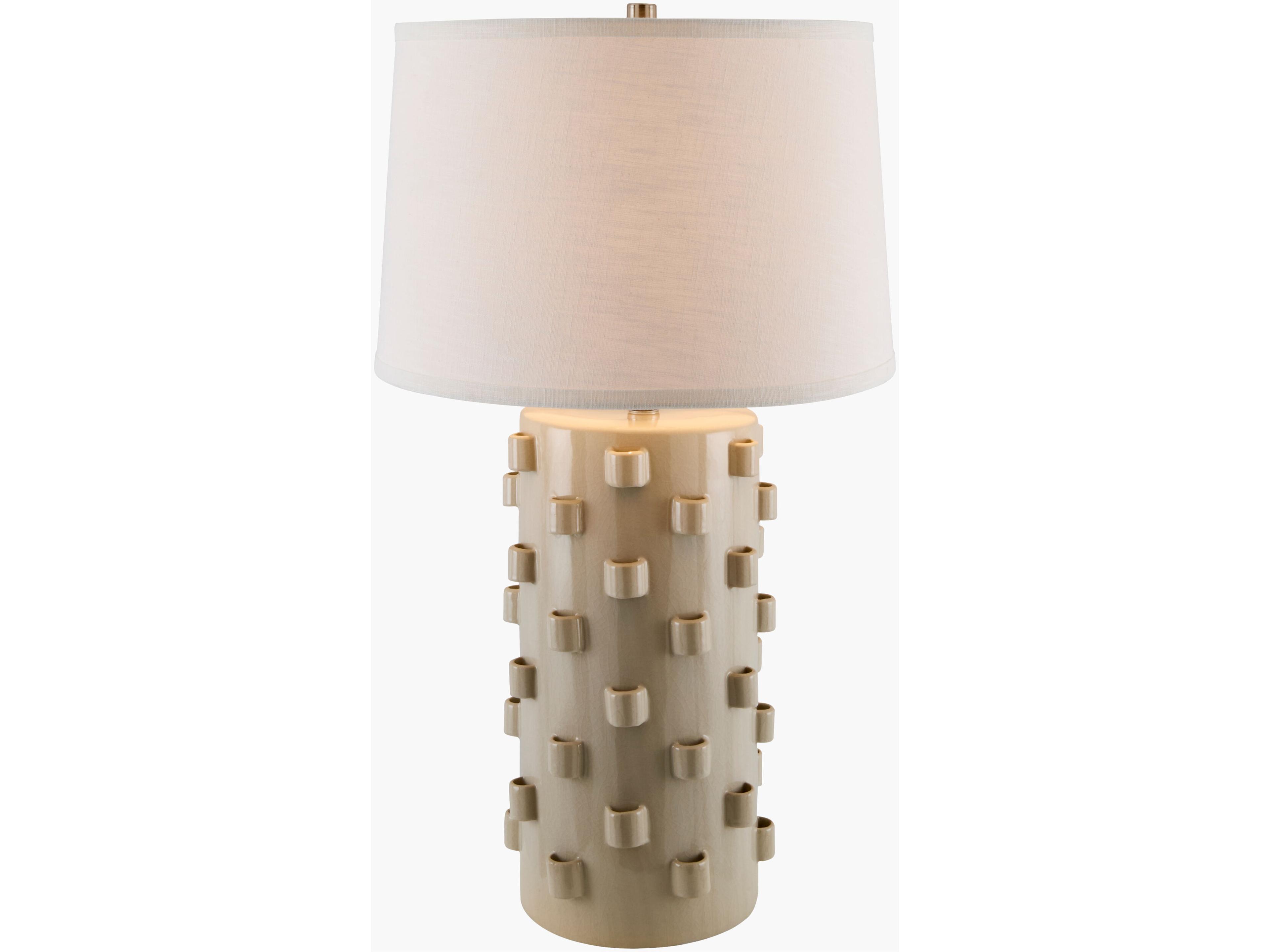 Surya Fedje Cream White Linen Off Buffet Lamp