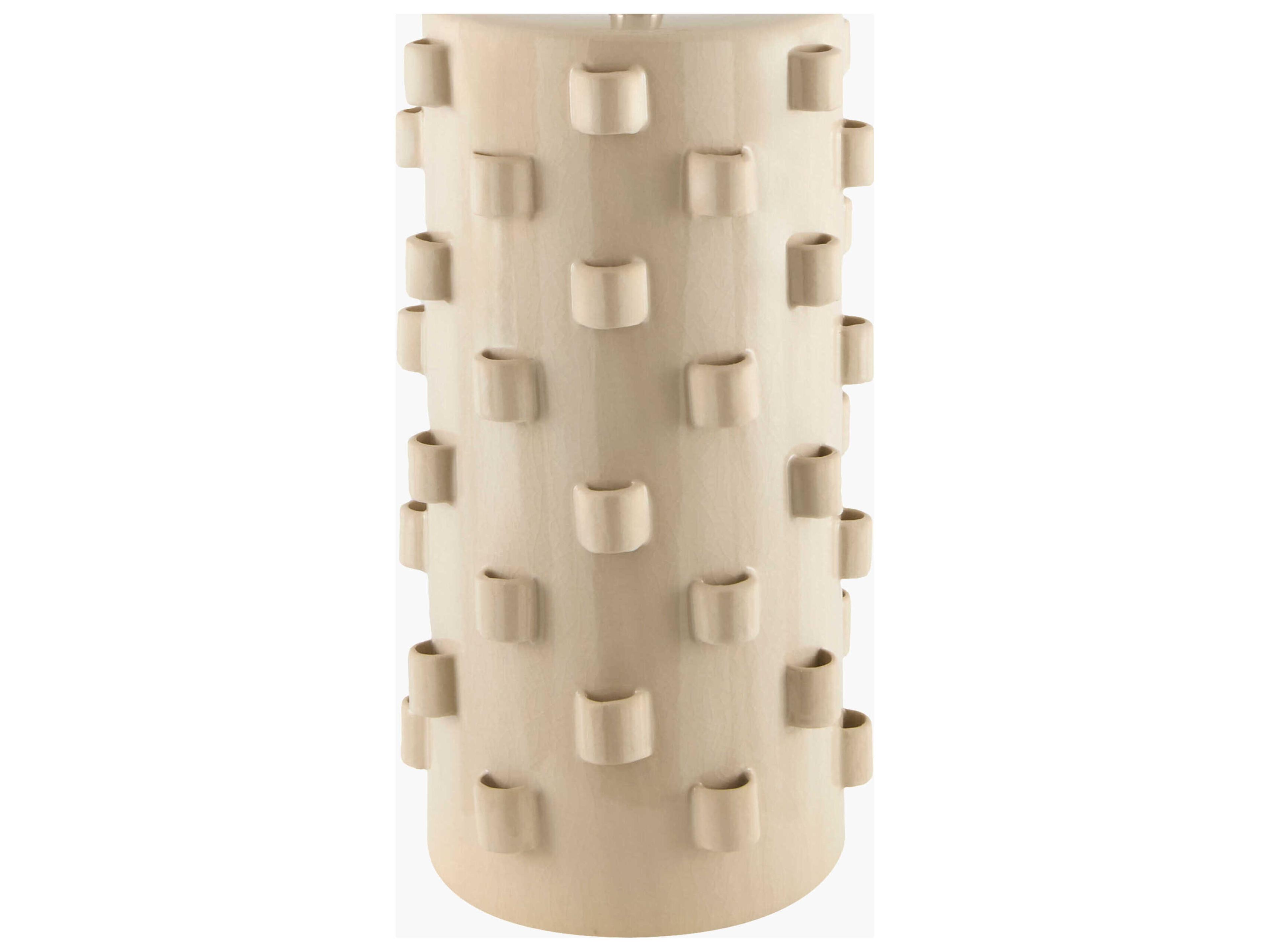 Surya Fedje Cream White Linen Off Buffet Lamp