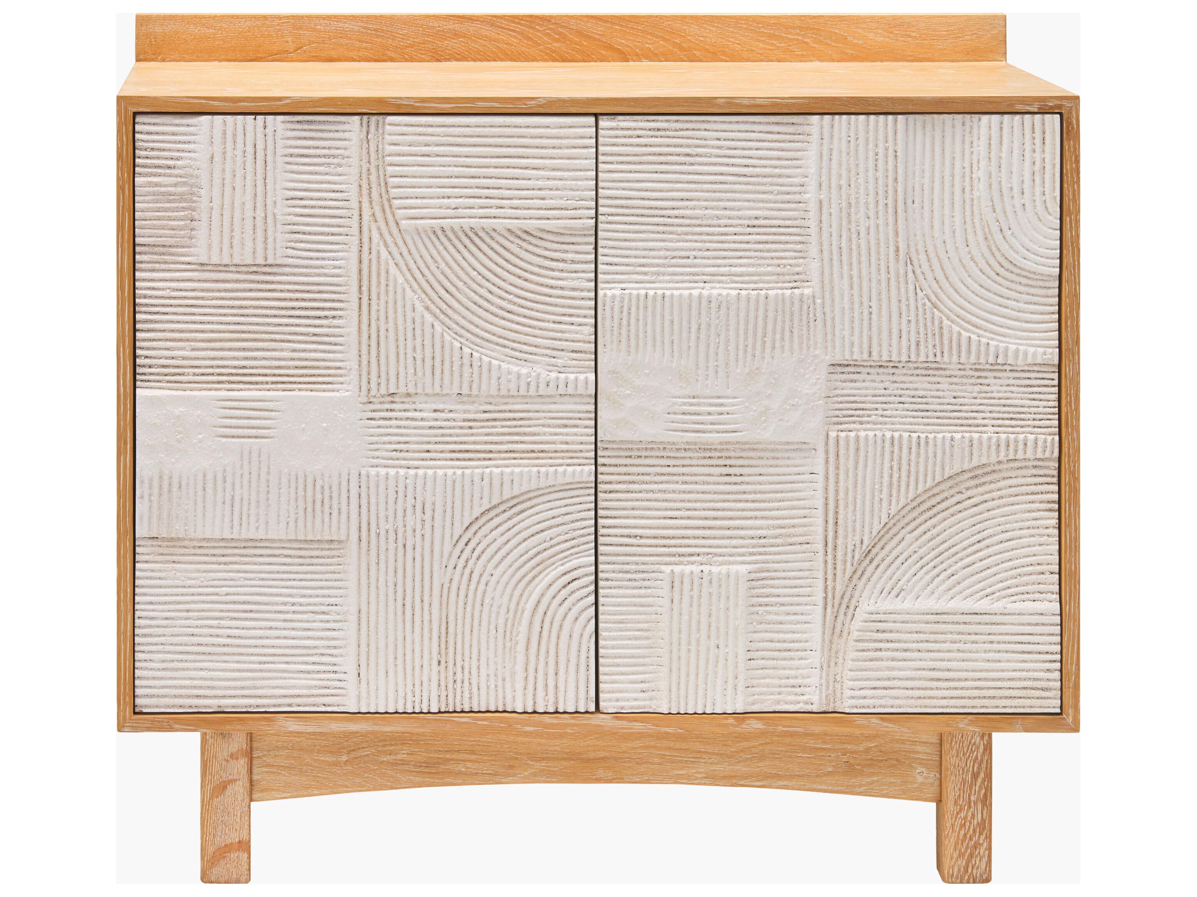 Surya Freeda White Oak Wood Accent Chest