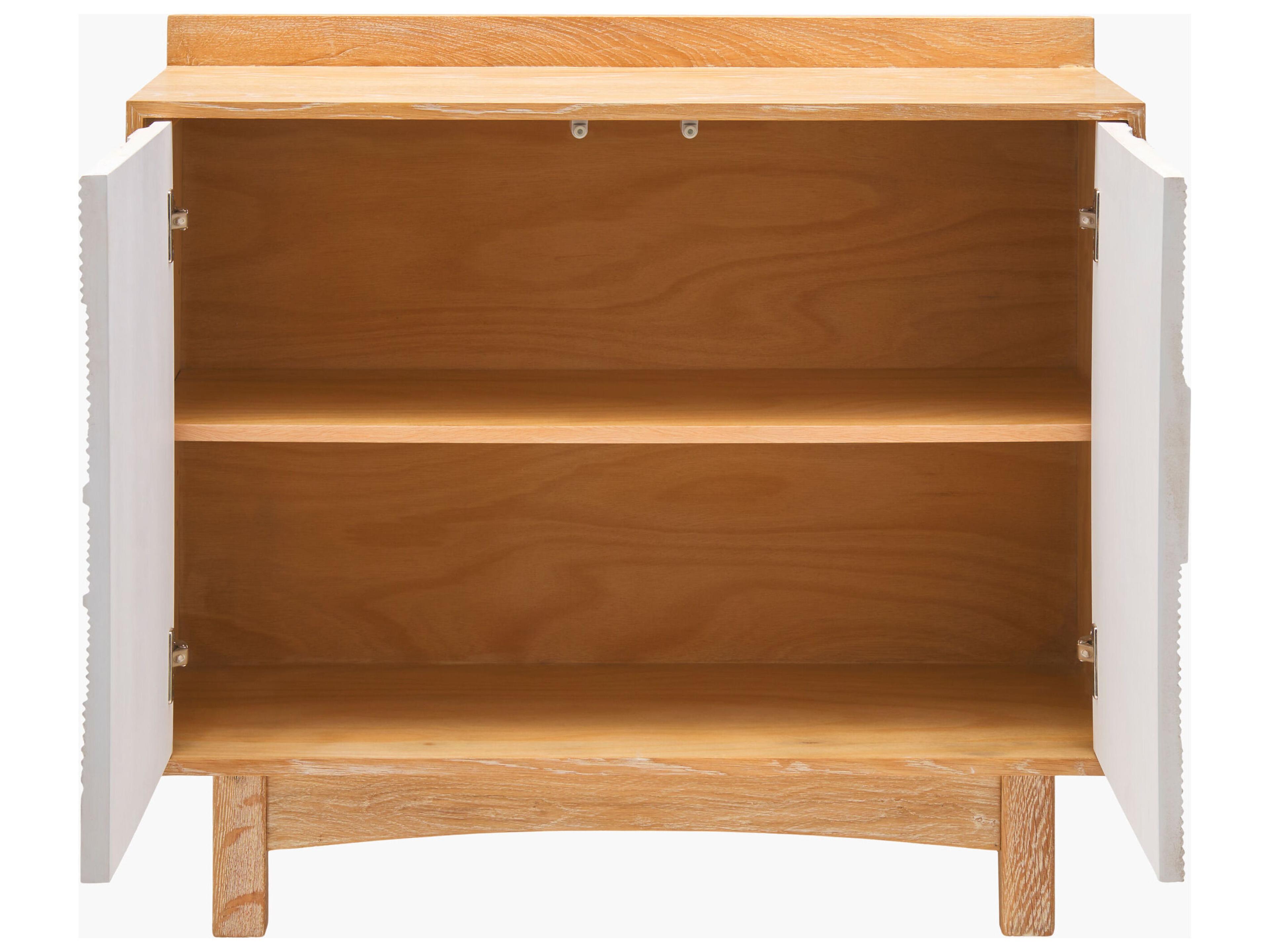 Surya Freeda White Oak Wood Accent Chest