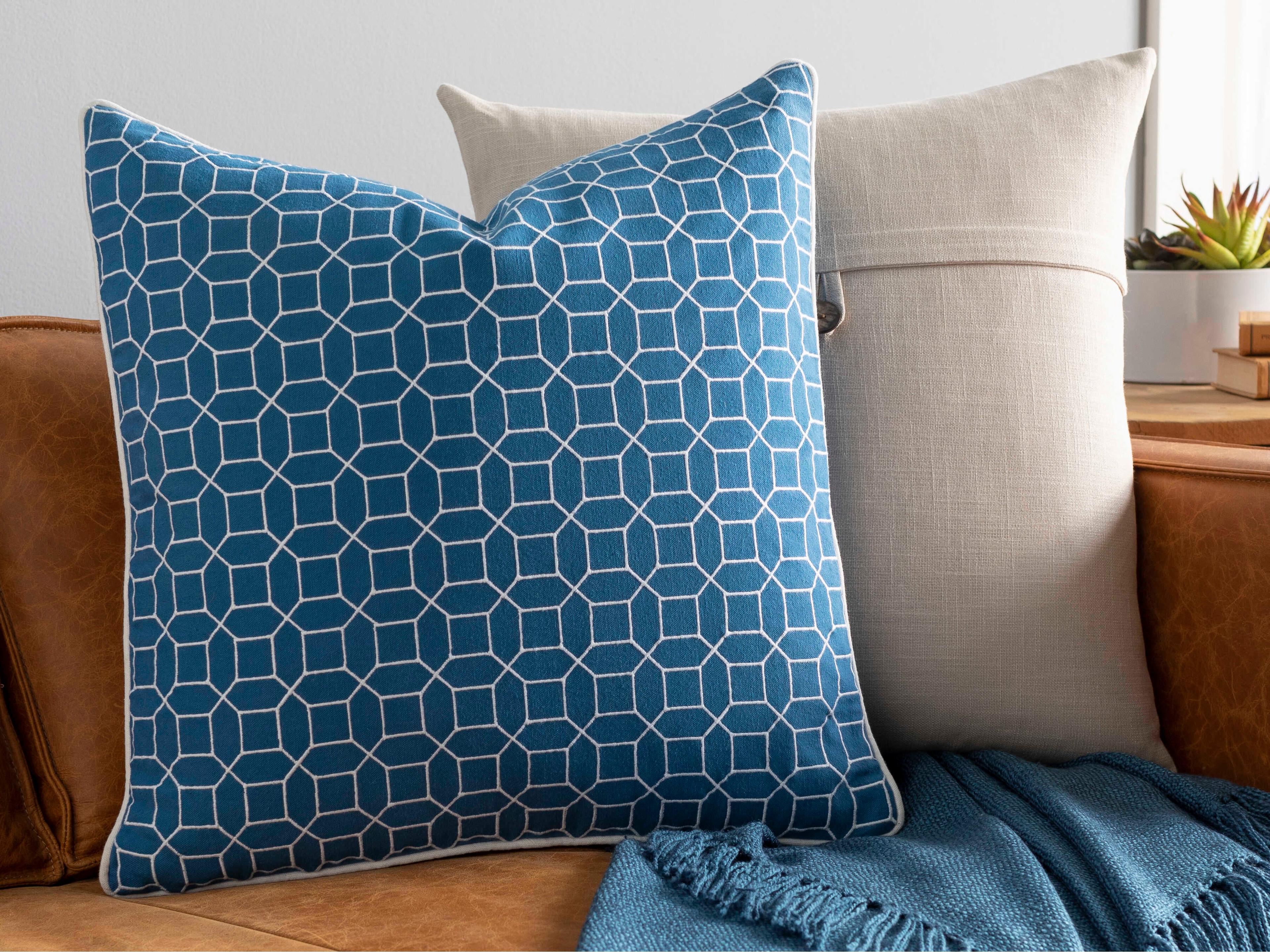 Surya Fenna Blue Pillow