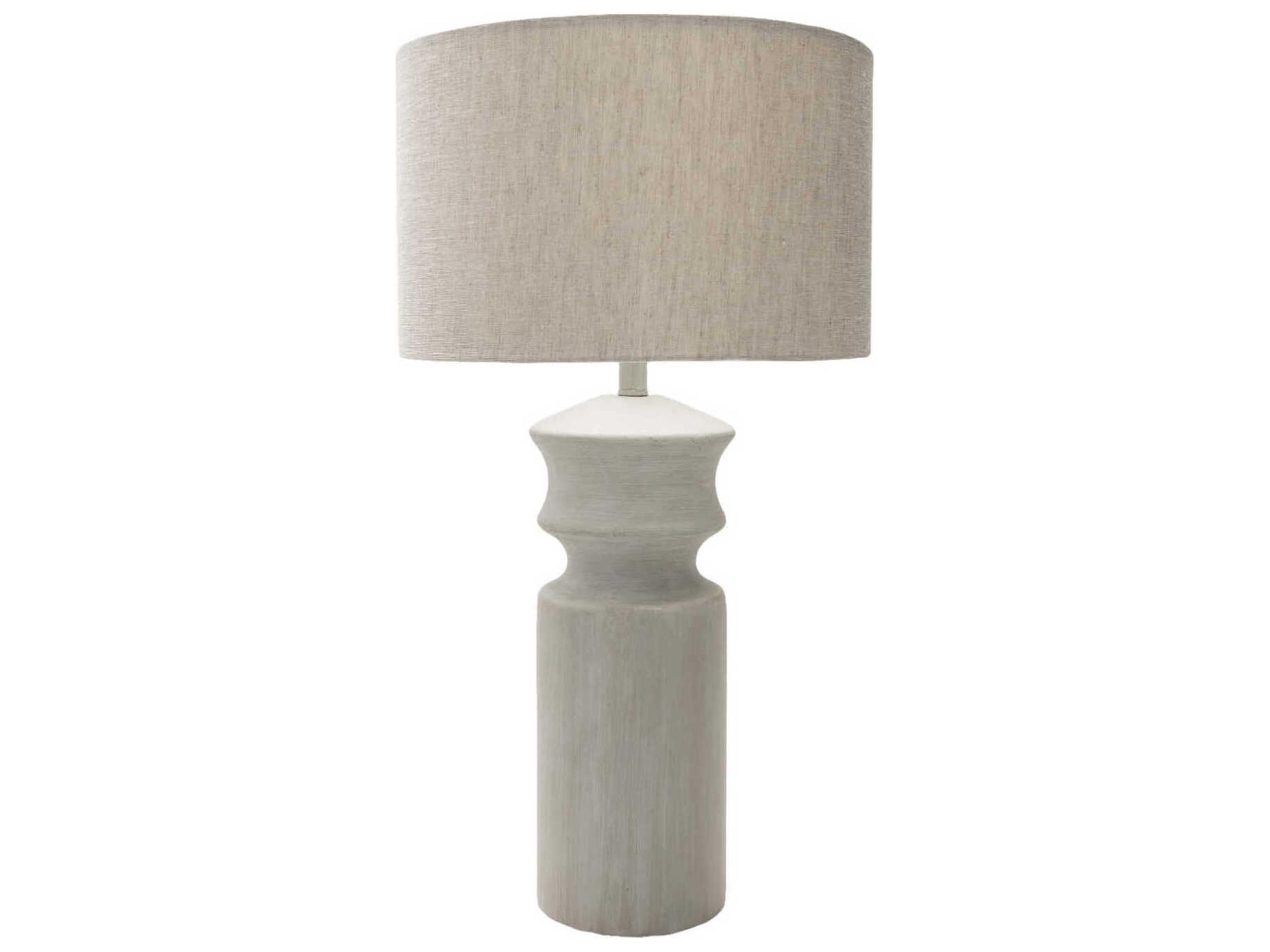 Forger Light Gray Taupe Linen Buffet Lamp