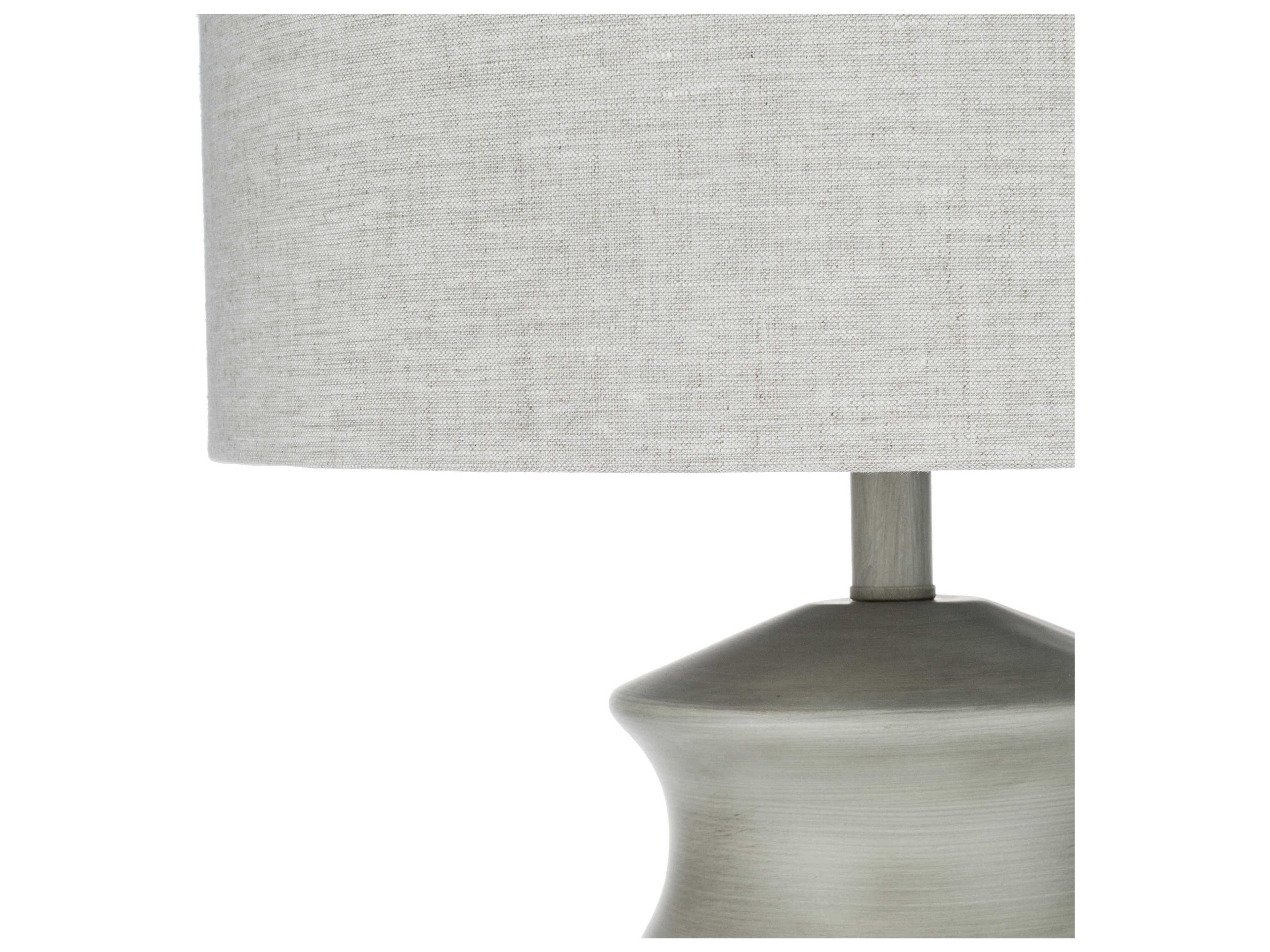 Surya Forger Light Gray Taupe Linen Buffet Lamp