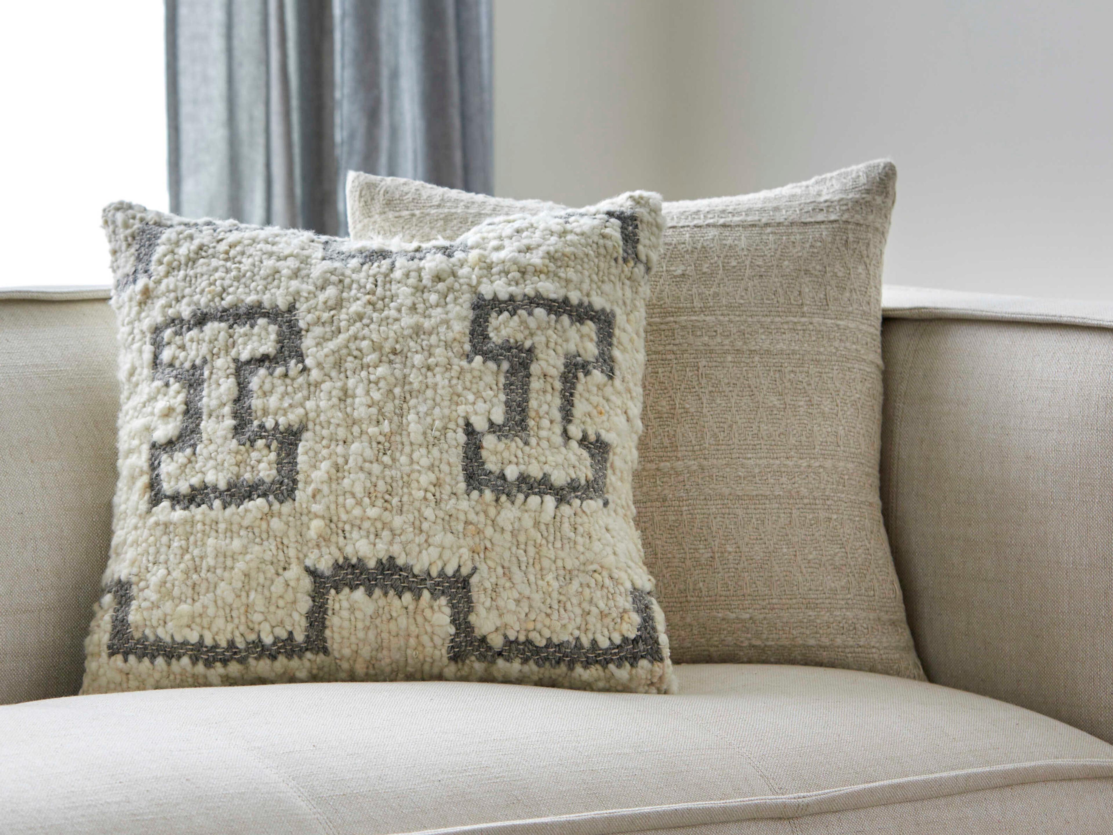 Surya Figuration Cream Pillow