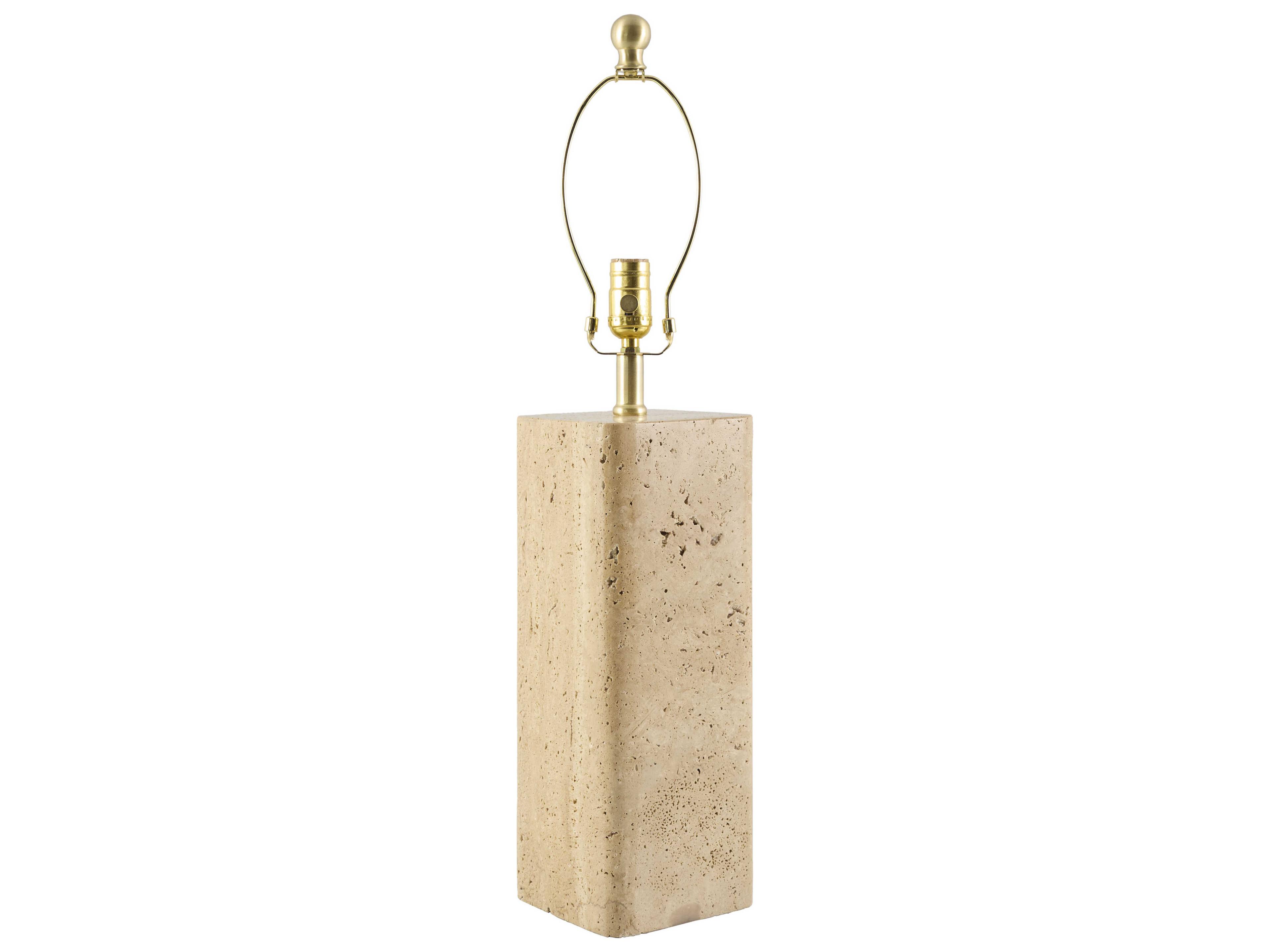 Surya Faja Natural Beige White Linen Brown Buffet Lamp