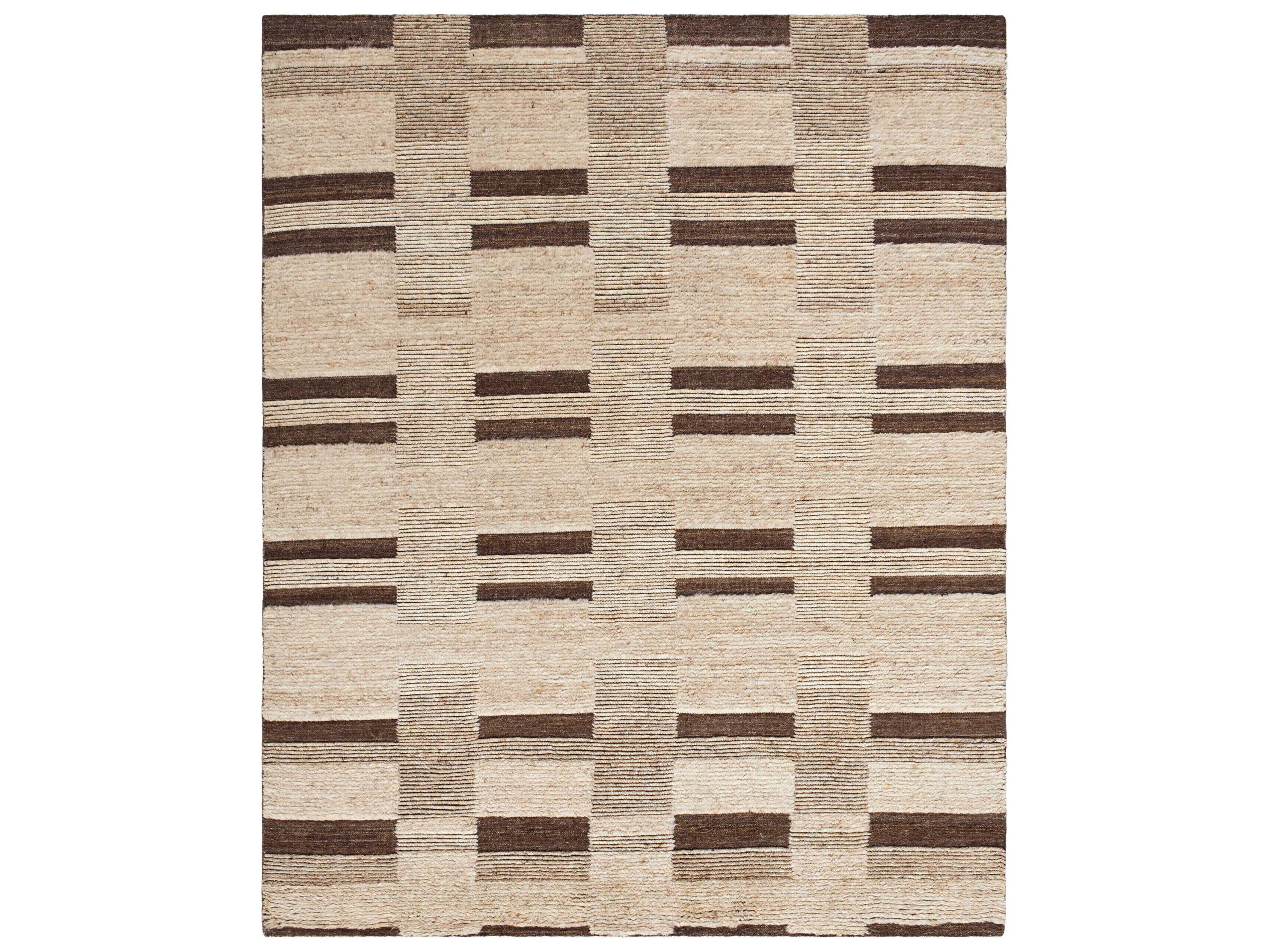 Folklore Hand-Knotted Wool Area Rug with Art Deco Modern Style