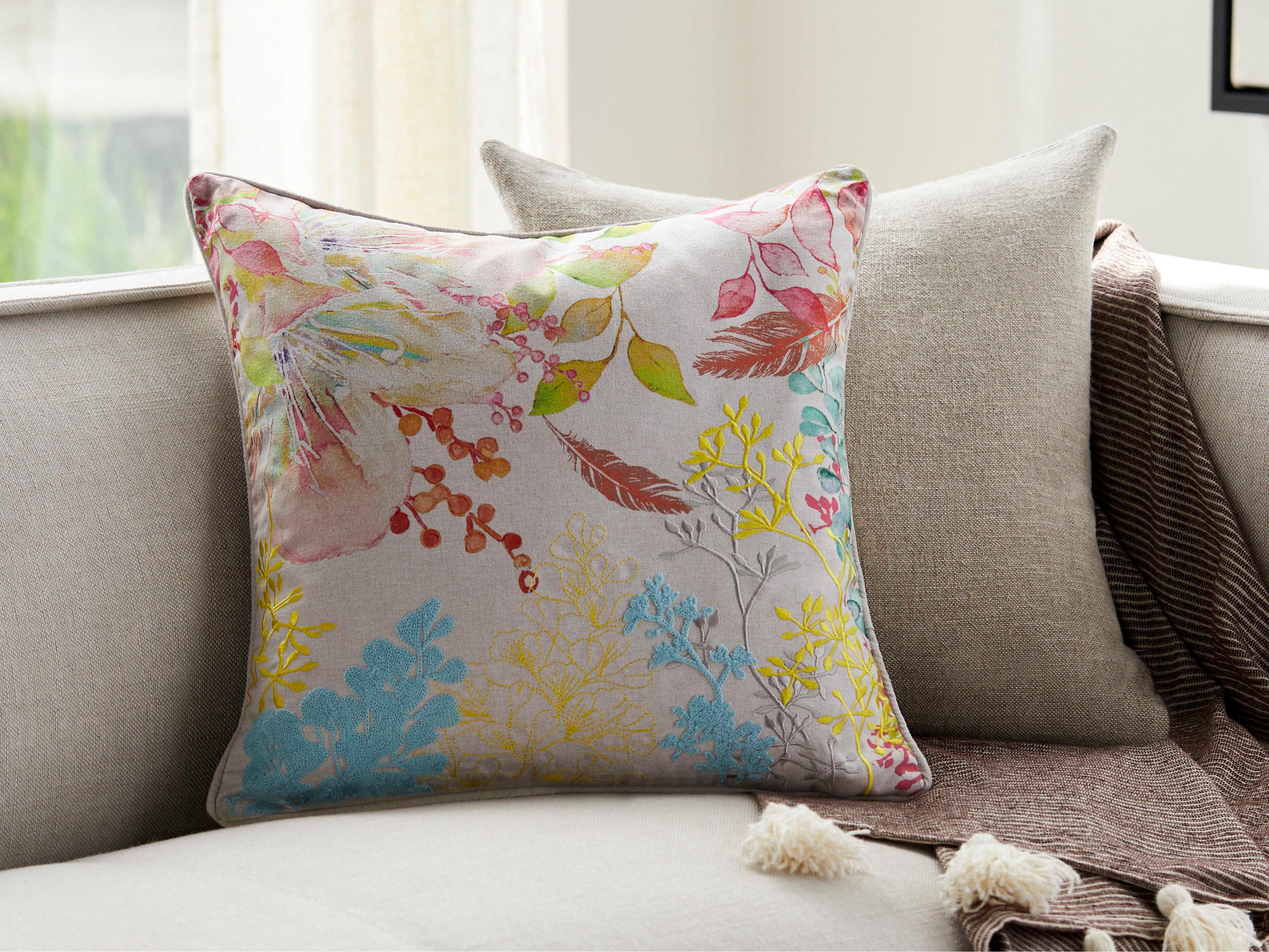 Surya Florissant Purple Pillow