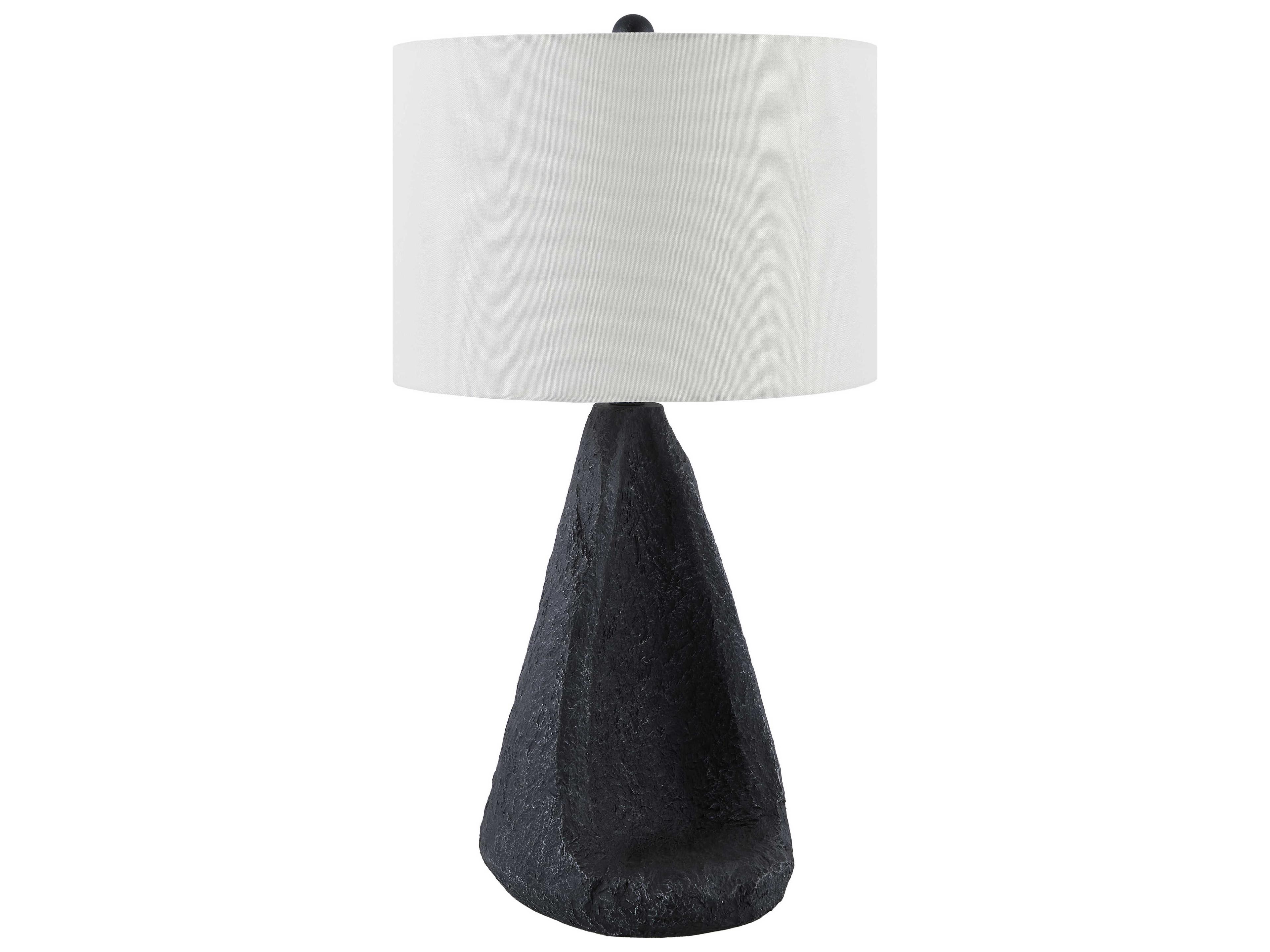 Fuego Black White Linen Buffet Lamp