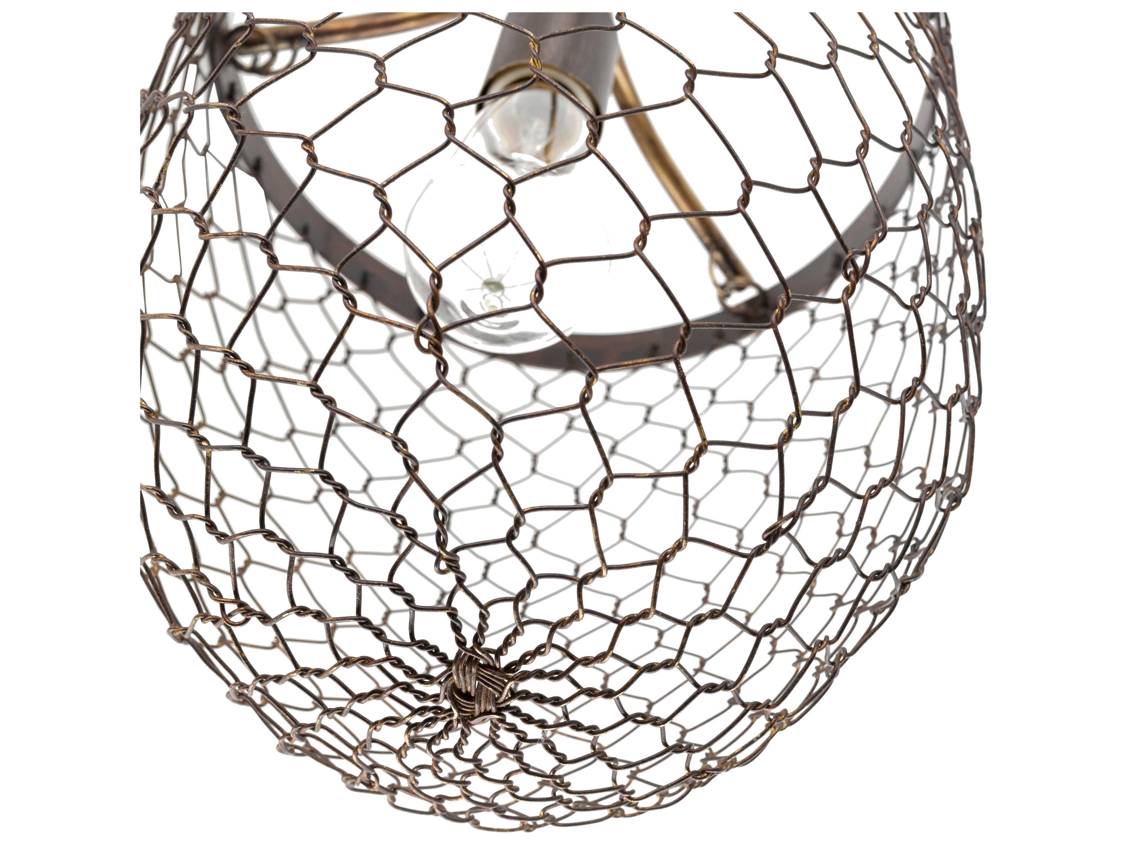 Surya Furrow 1-Light Rust Brown Mini Pendant