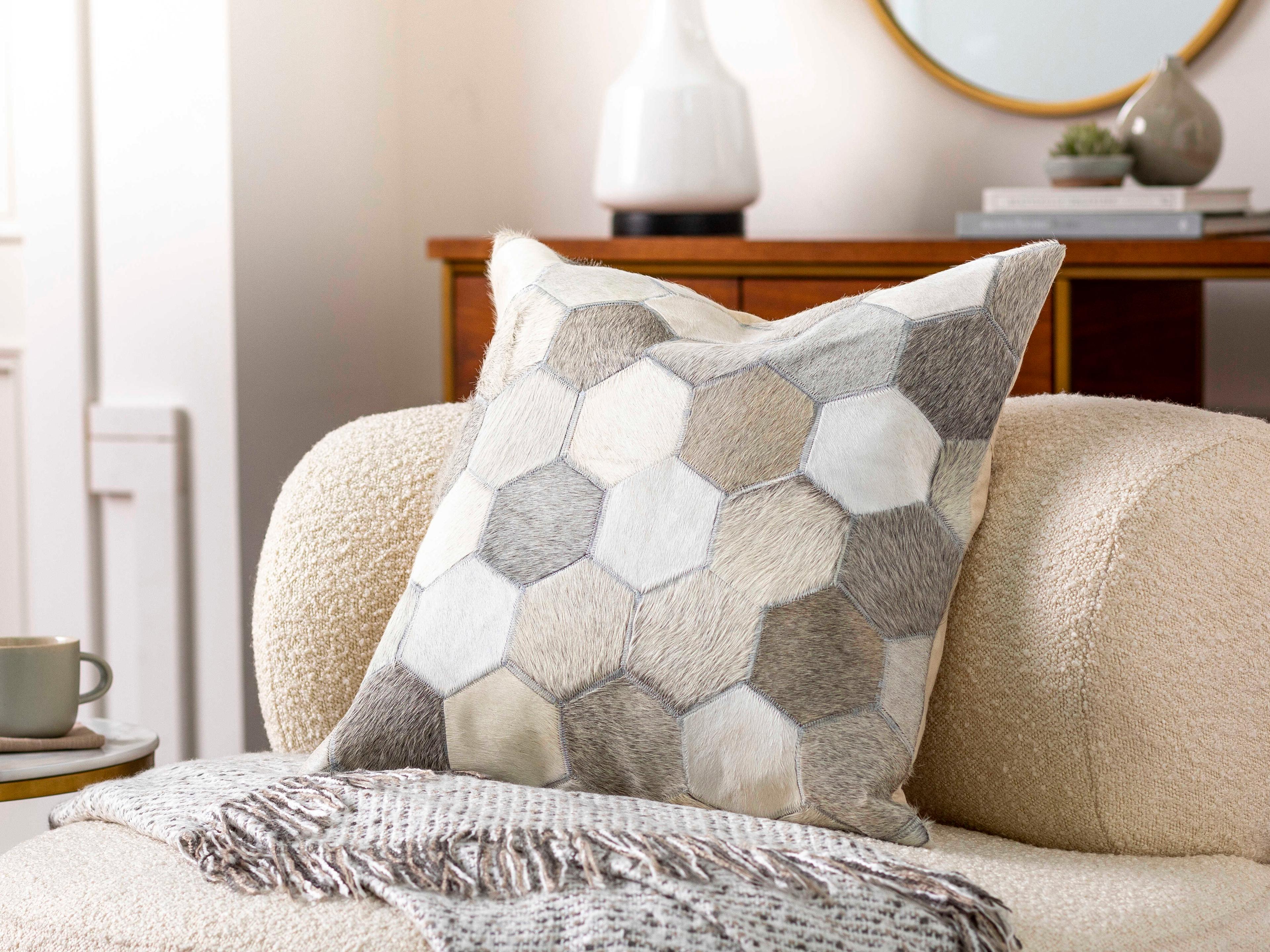 Surya Fayet Taupe Pillow