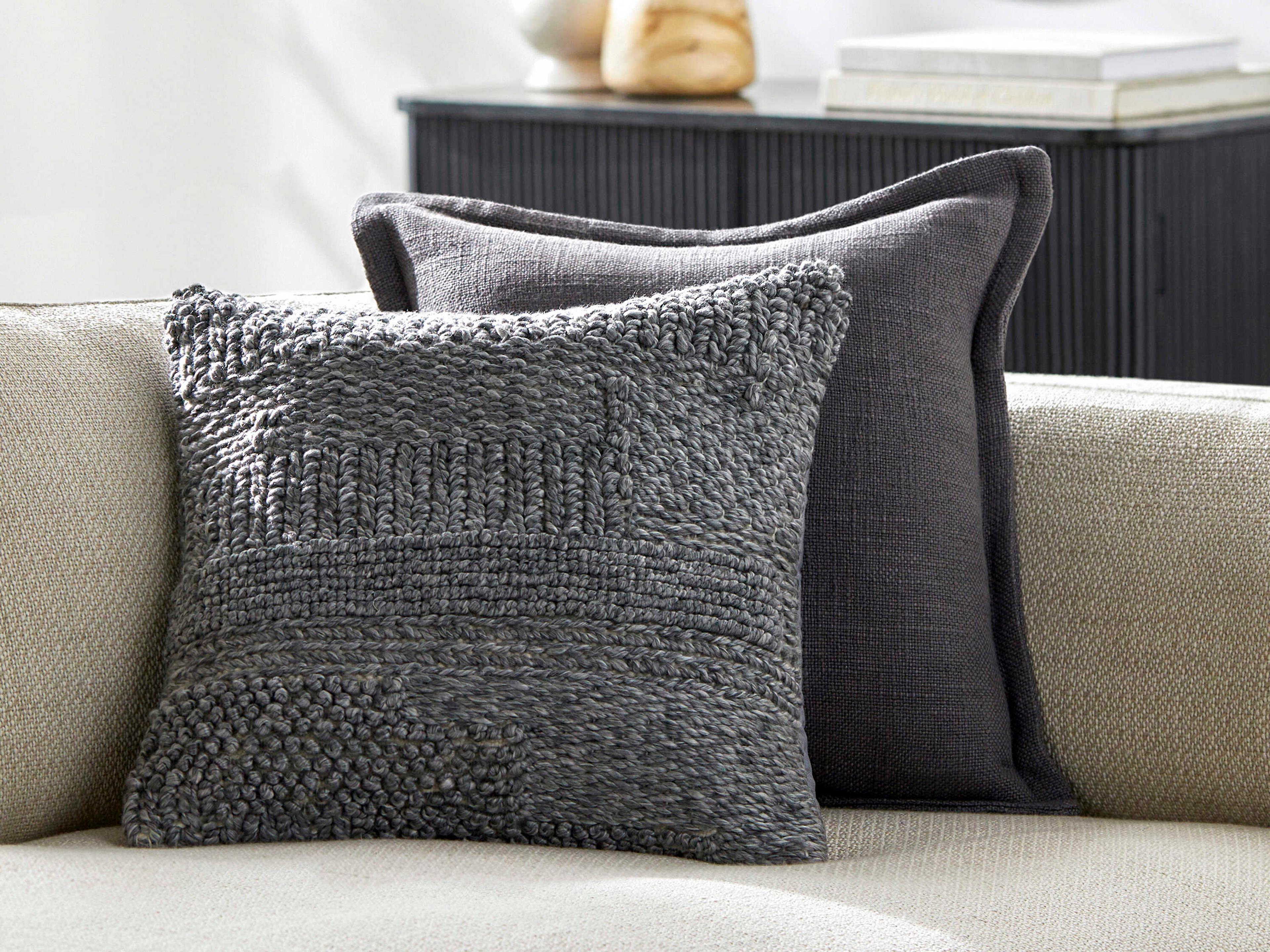 Surya Gabon Gray Pillow