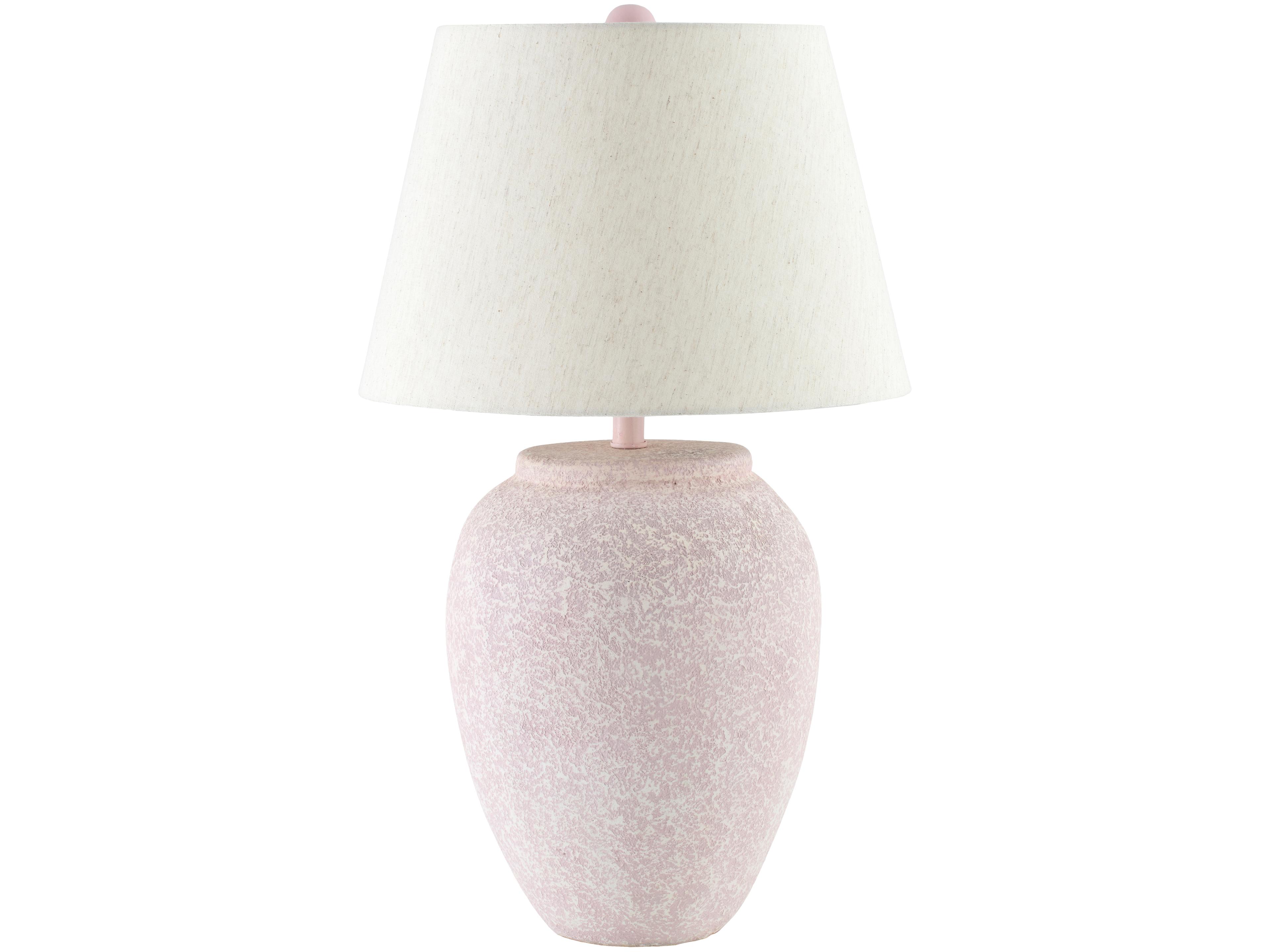 Galdar White Beige Cotton Pink Buffet Lamp