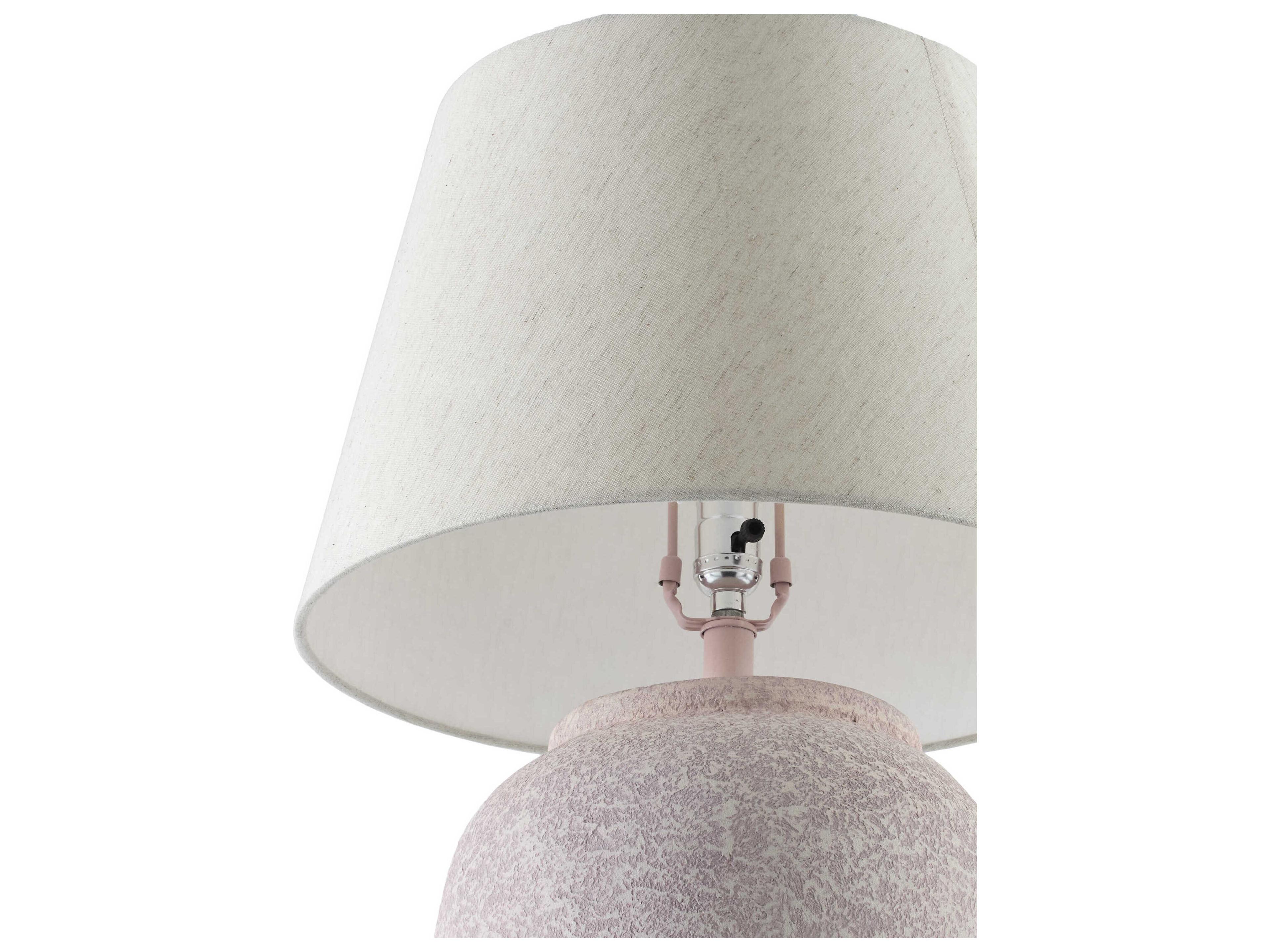 Surya Galdar White Beige Cotton Pink Buffet Lamp