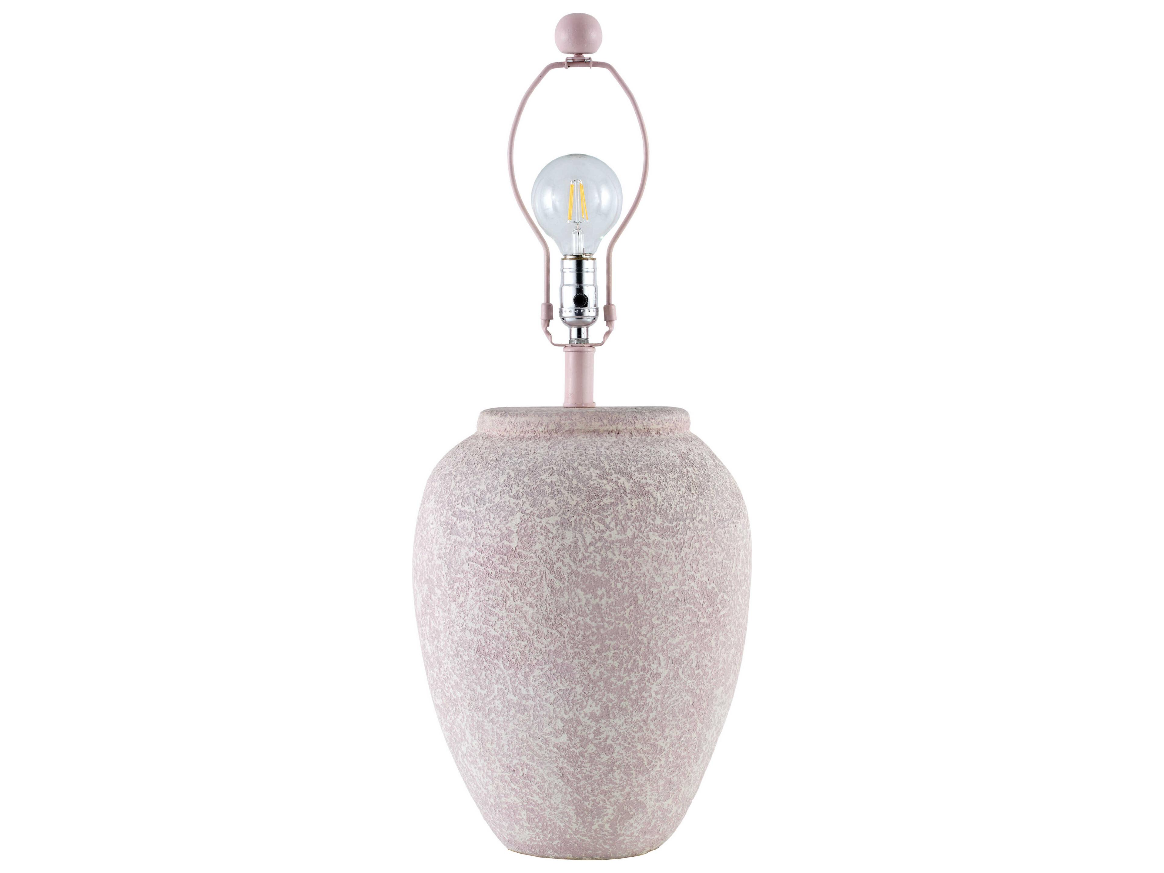 Surya Galdar White Beige Cotton Pink Buffet Lamp