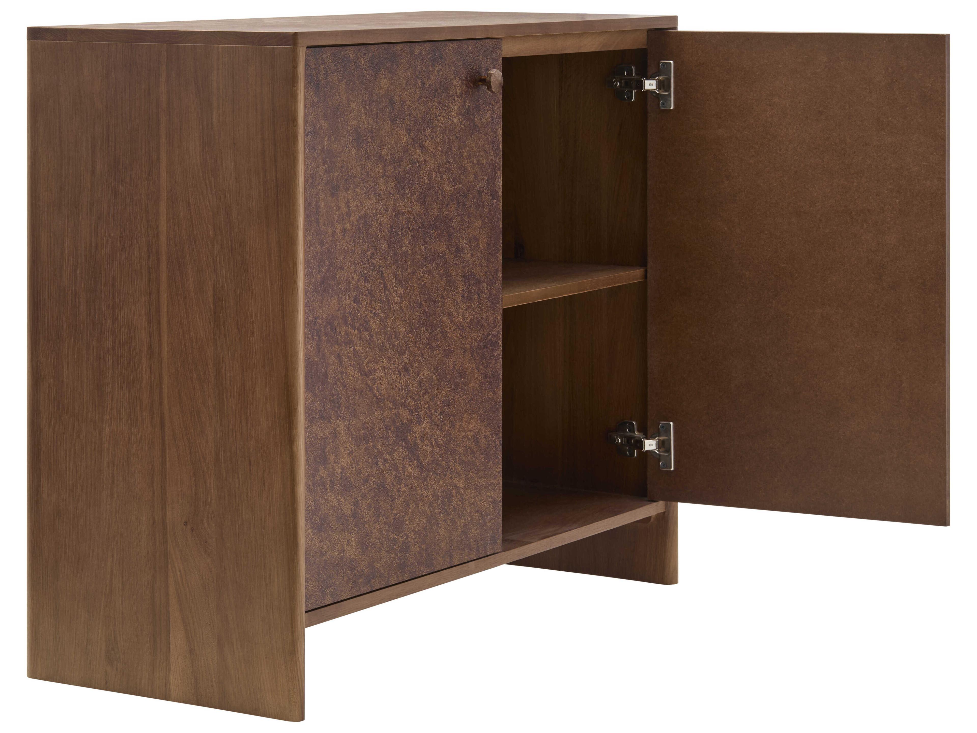 Surya Gelina Brown Metallic Bronze Oak Wood Accent Chest