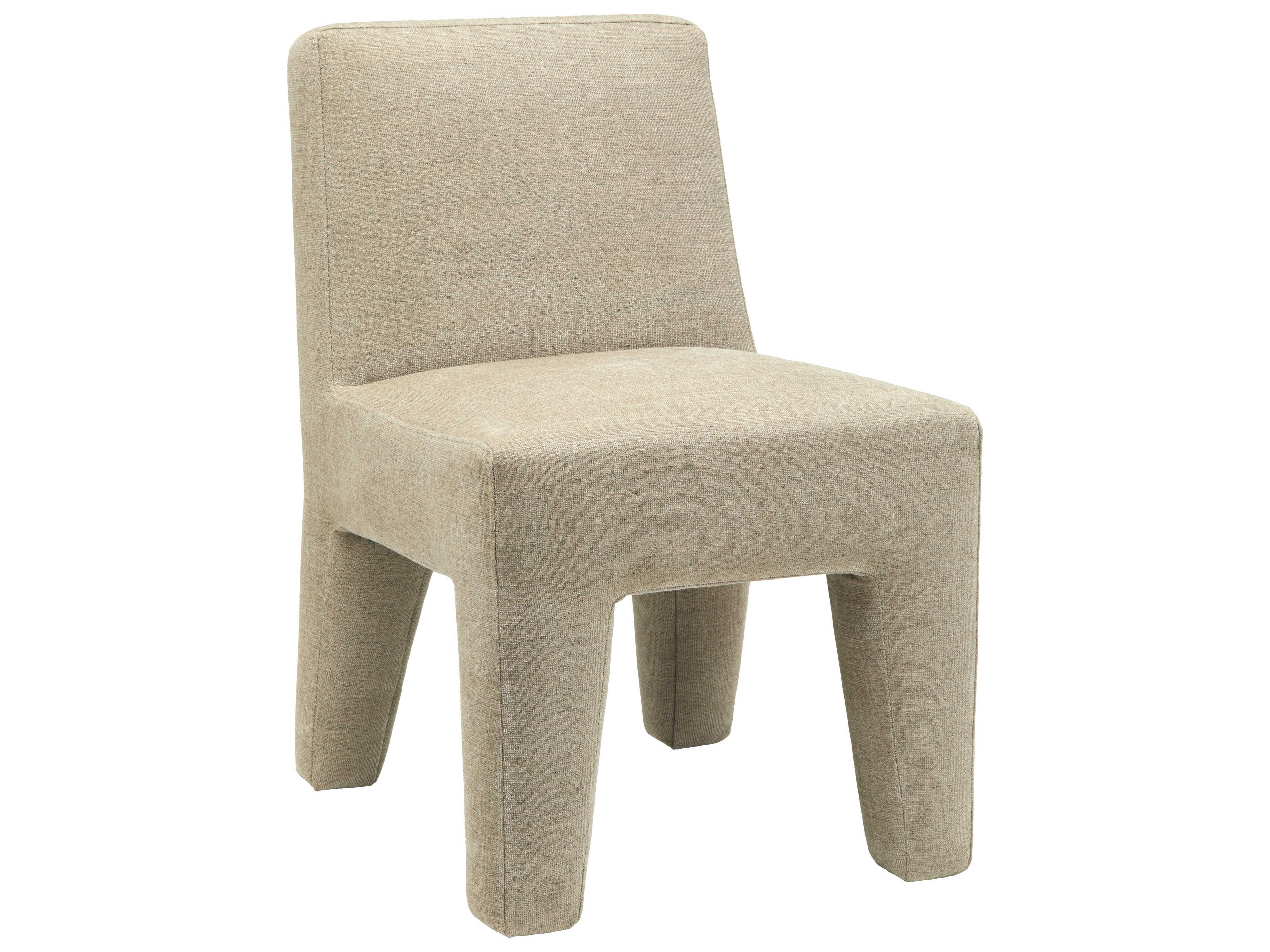 Ginny Plywood Beige Upholstered Armless Dining Chair Set of 2