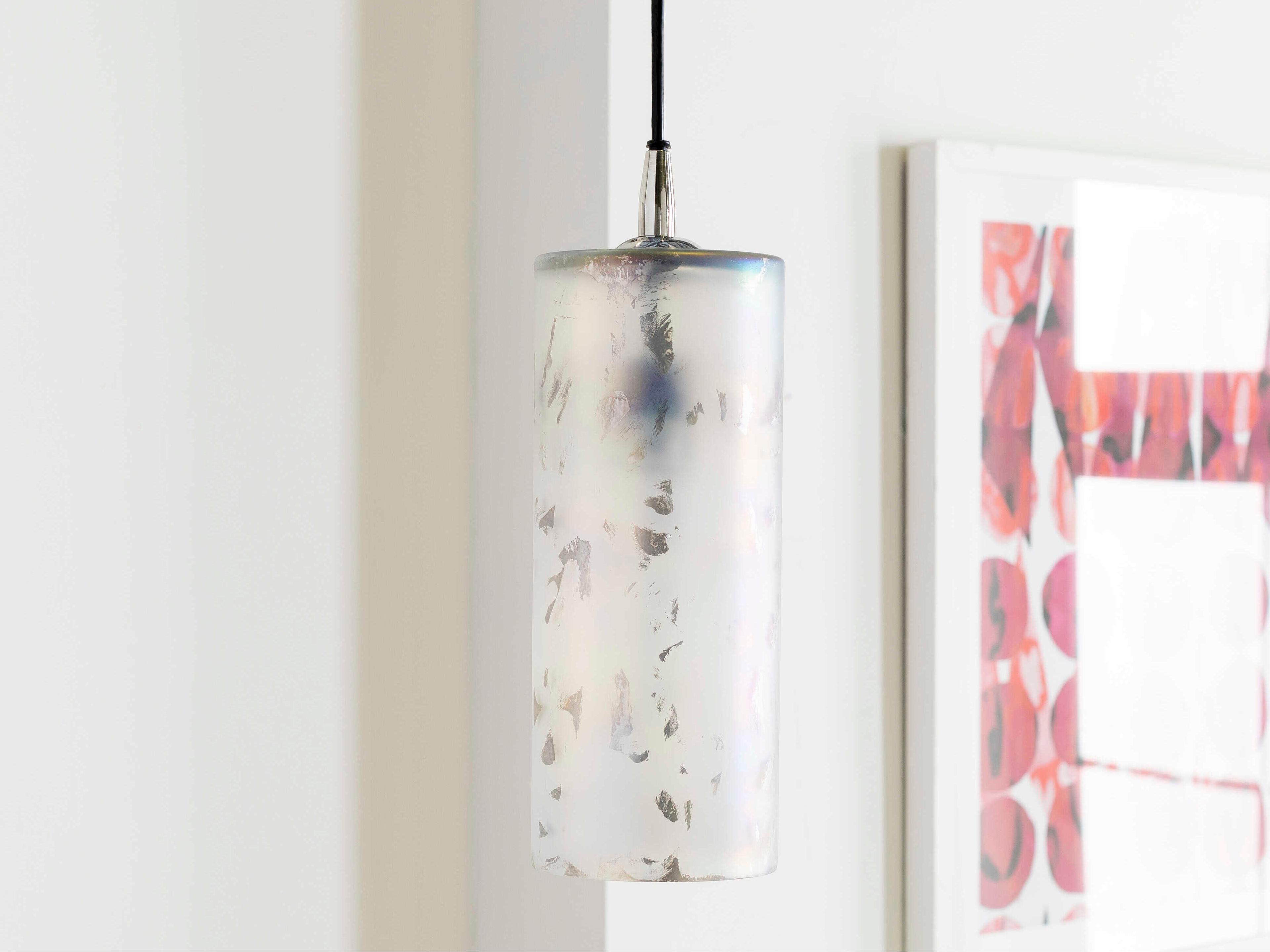 Surya Glasshill 1-Light Polished Nickel Mini Pendant