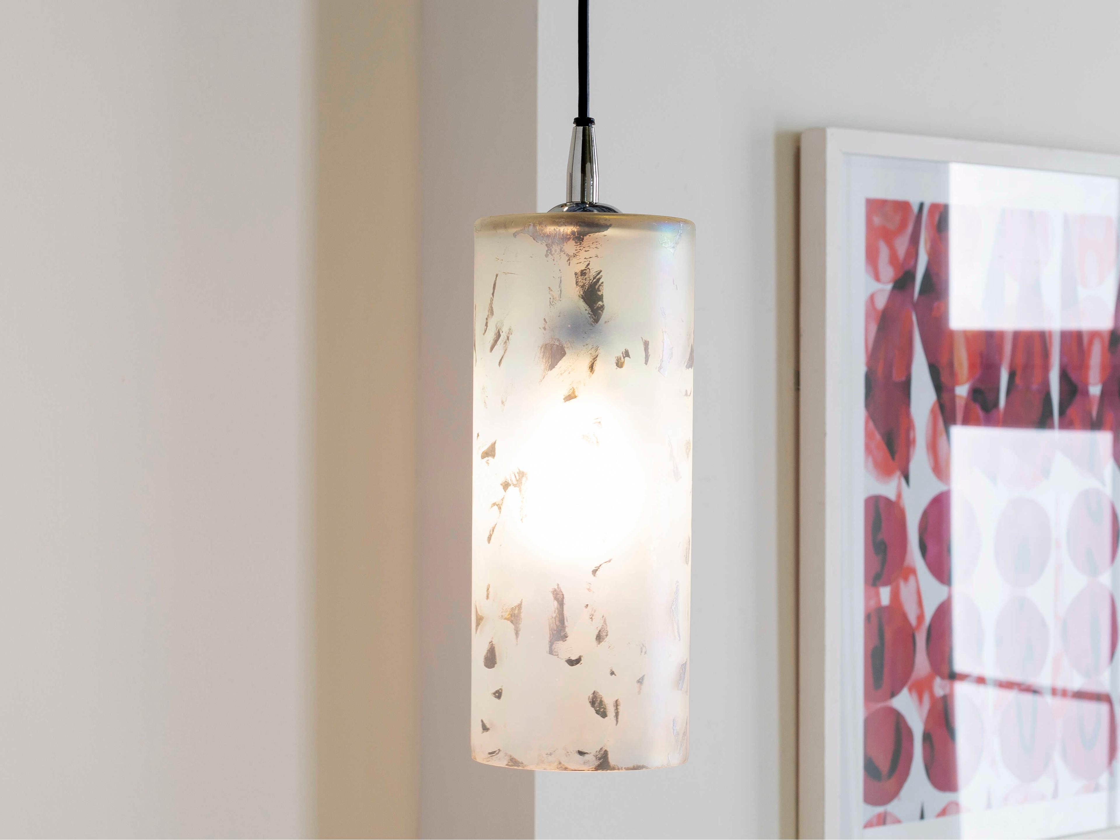 Surya Glasshill 1-Light Polished Nickel Mini Pendant