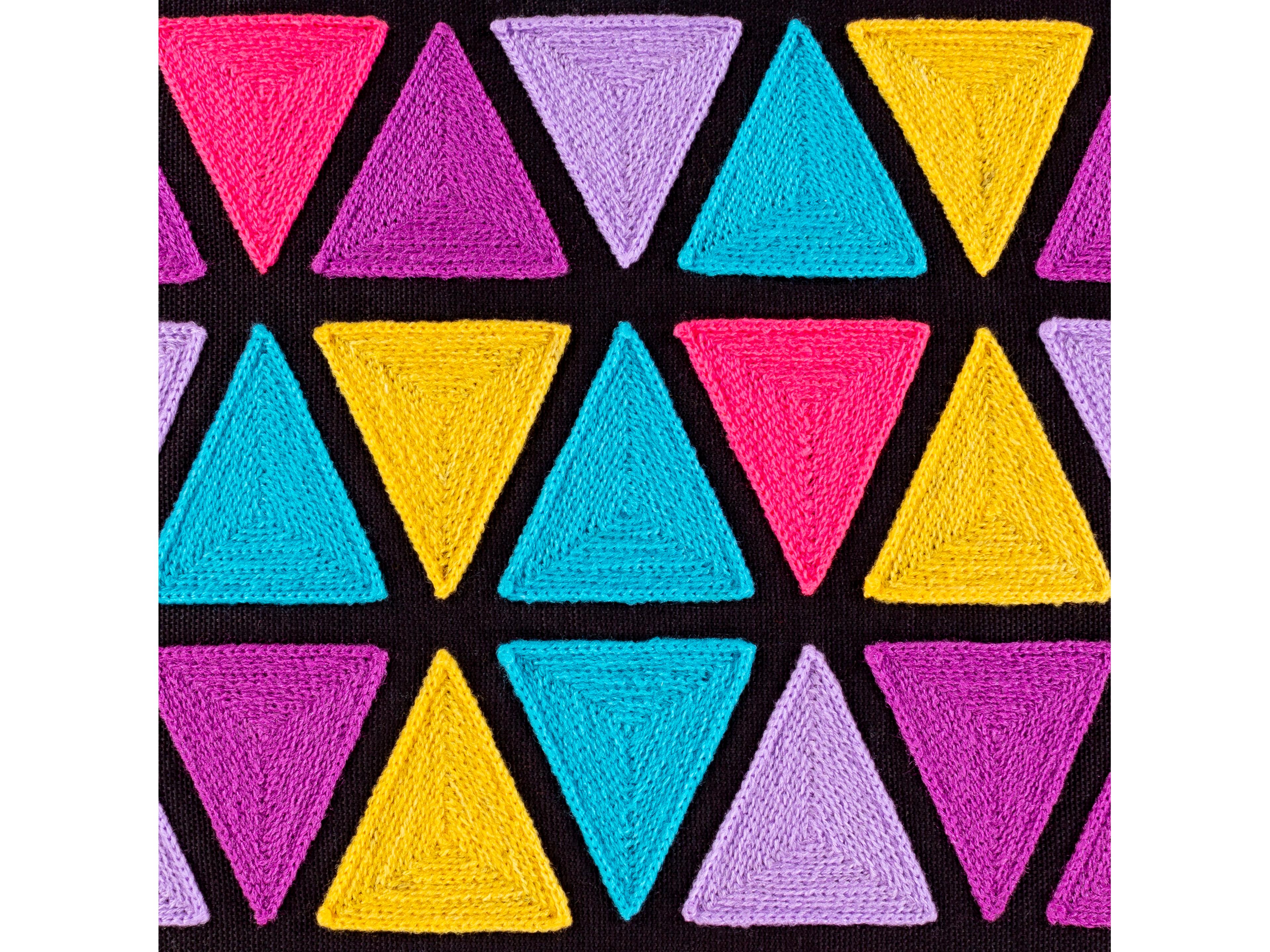 Surya Geometry Black Pillow