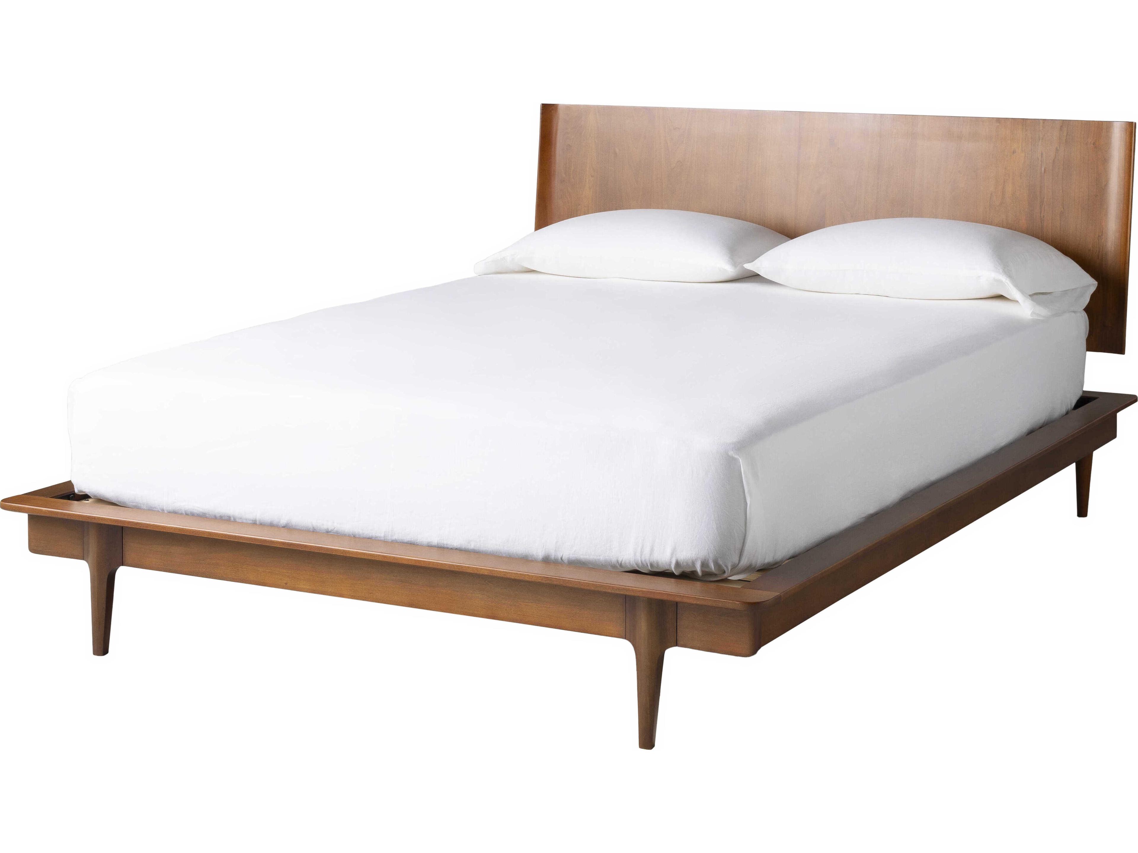 Grande Brown Poplar Wood King Platform Bed