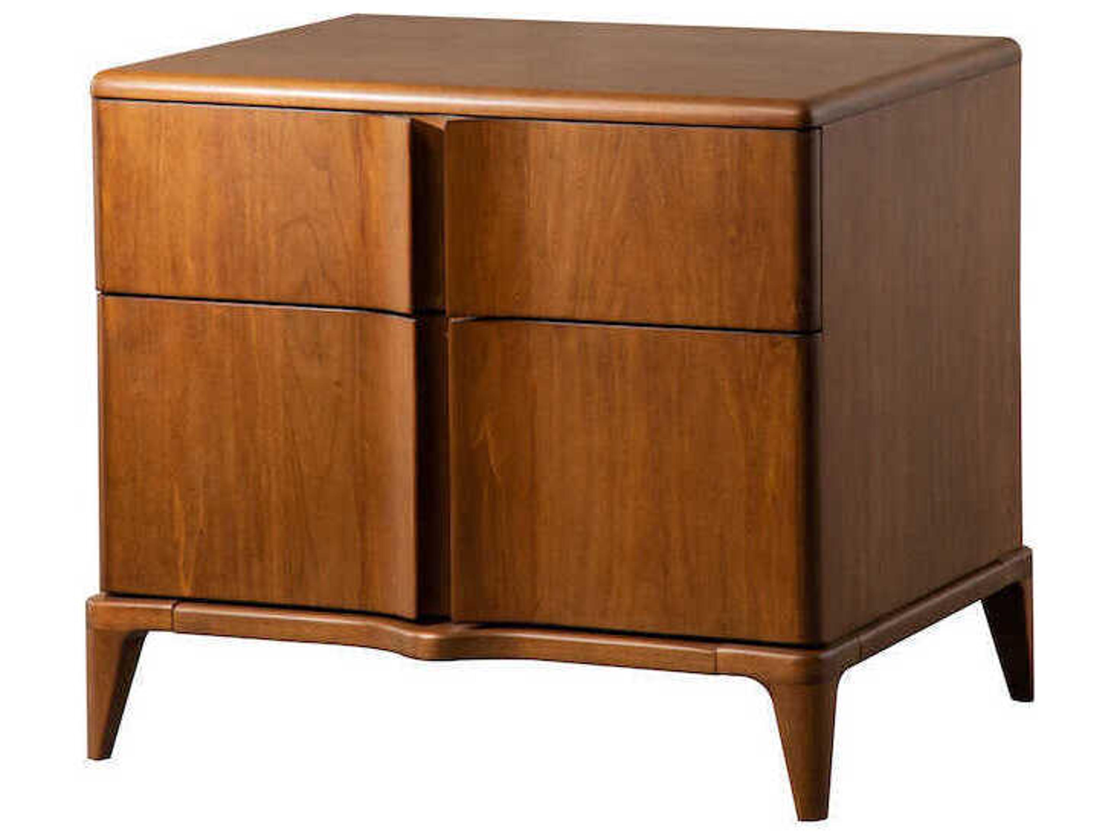 Grande 2-Drawers Poplar Wood Nightstand
