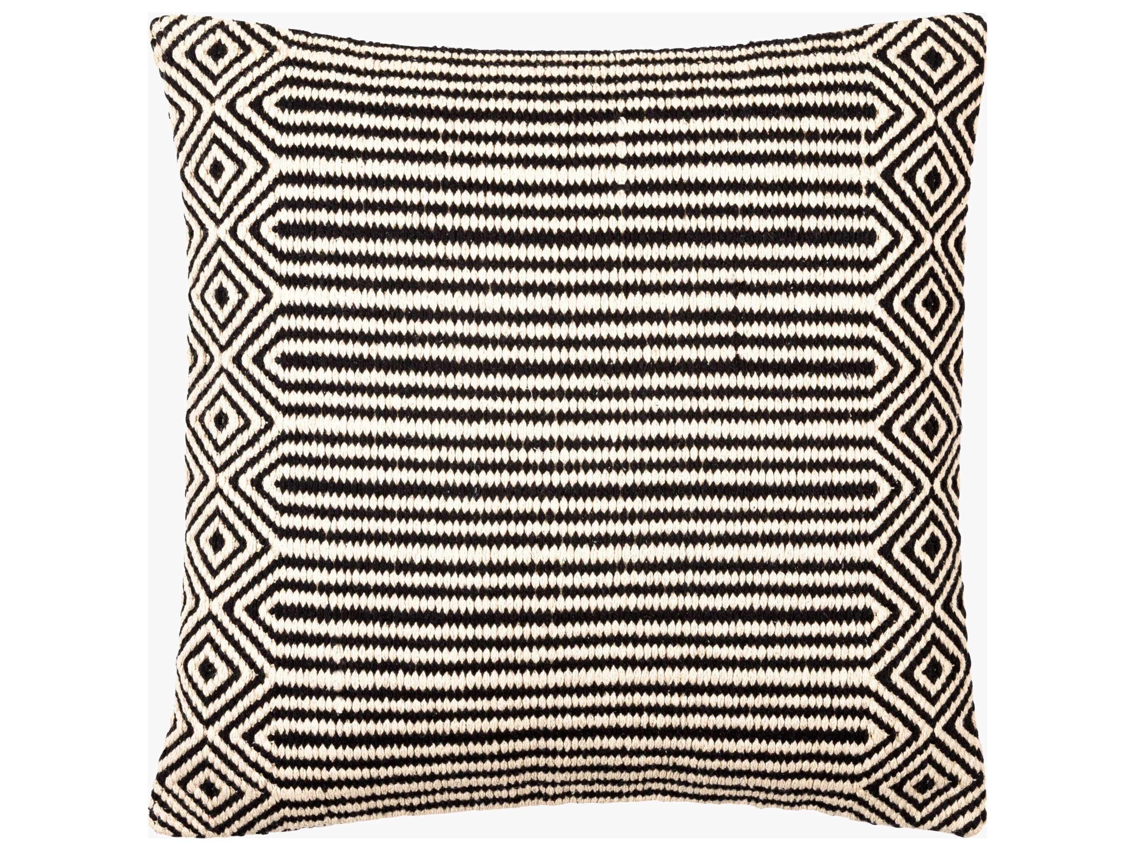 Global Stripe White / Black Pillow