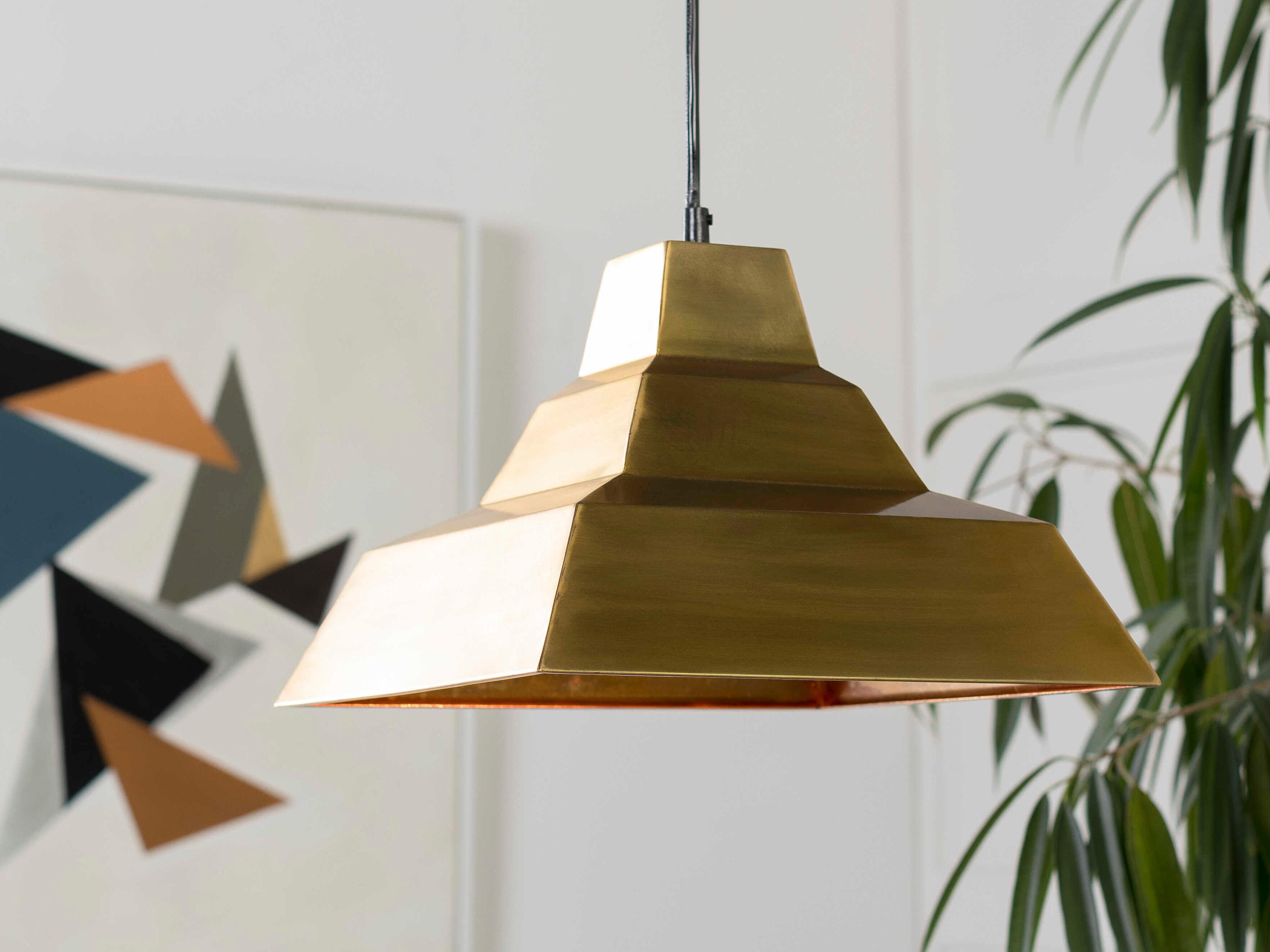 Surya Garrison 1-Light Metallic Brass Geometric Mini Pendant