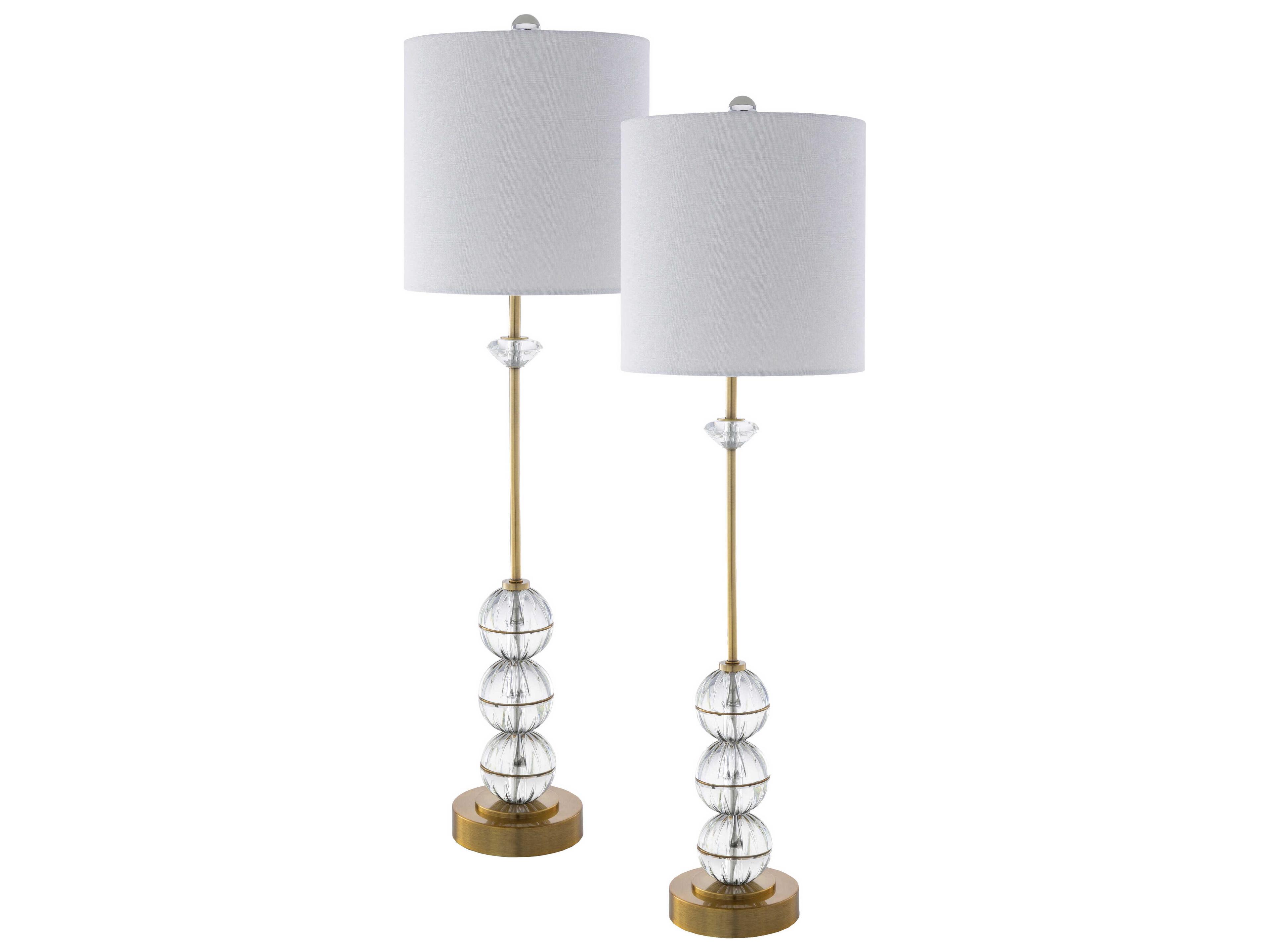 Grantley Clear White Linen Buffet Lamp
