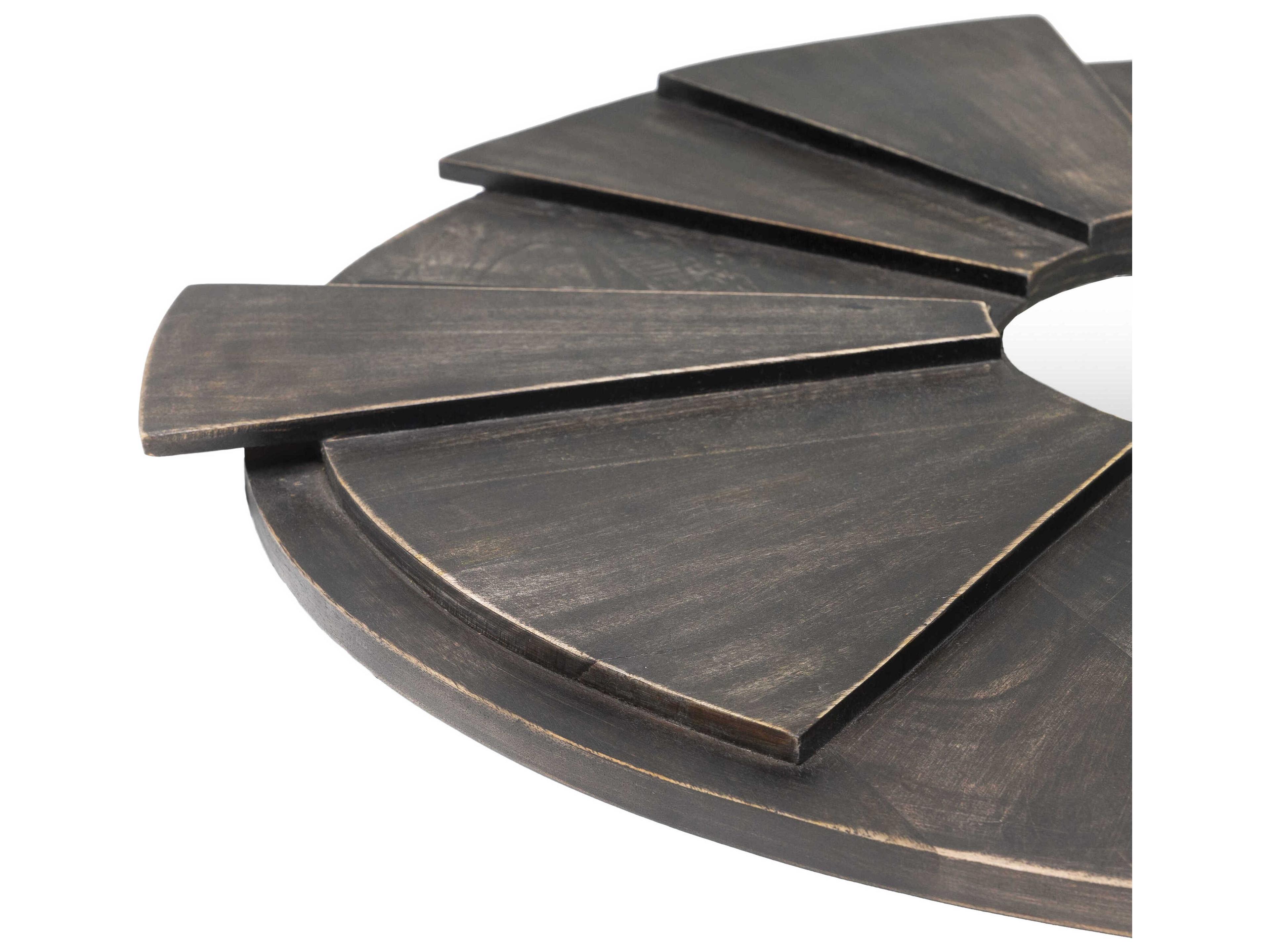 Surya Hermione Brown Round Wall Mirror