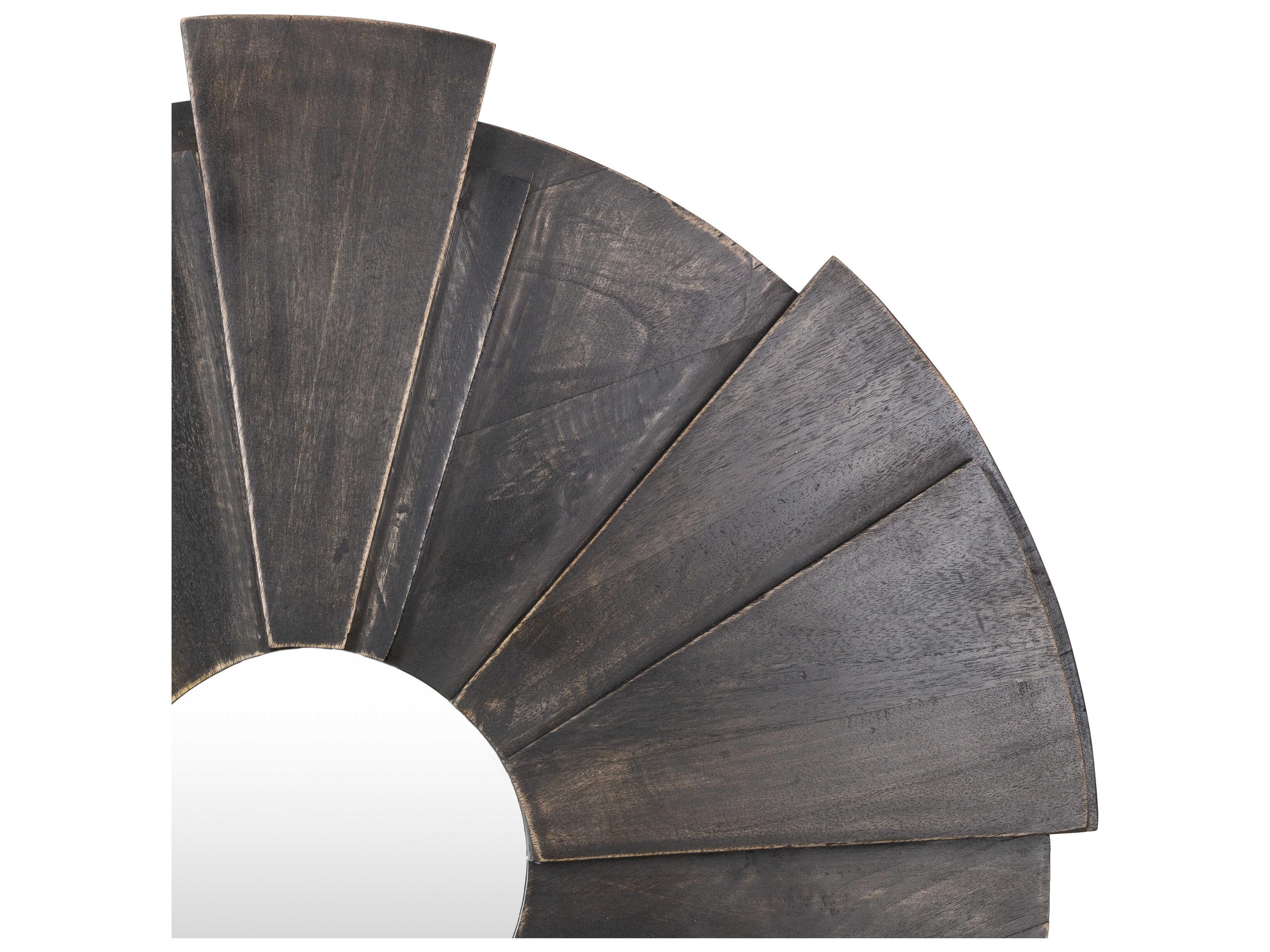 Surya Hermione Brown Round Wall Mirror