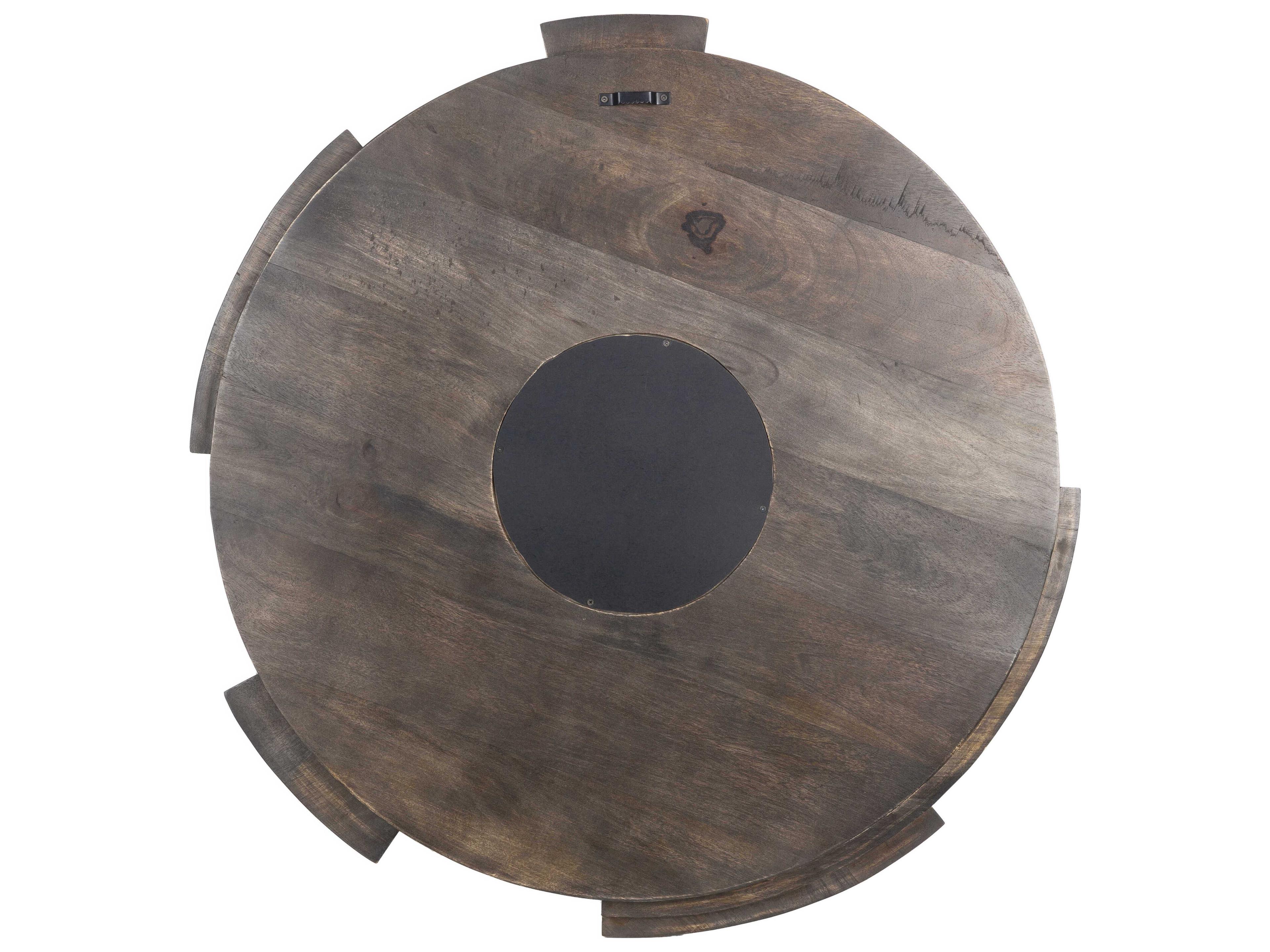 Surya Hermione Brown Round Wall Mirror