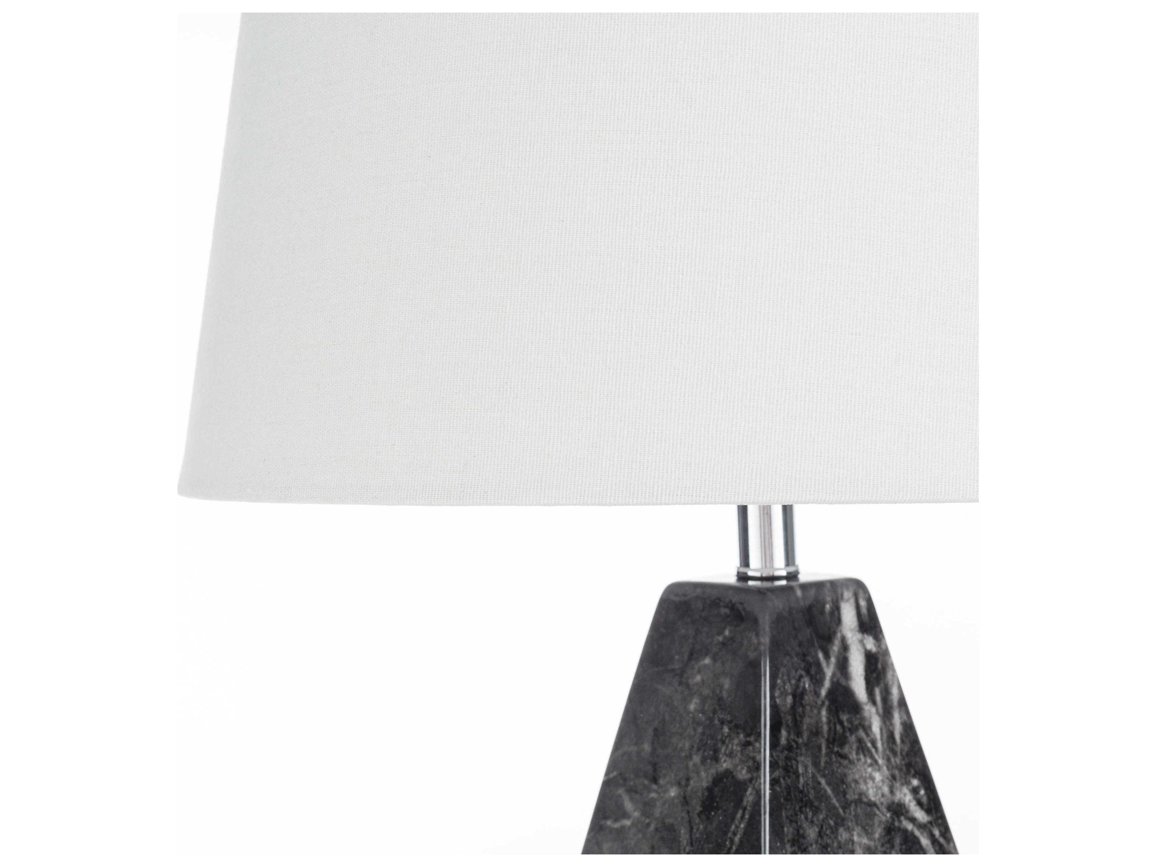 Surya Henley Black White Linen Buffet Lamp