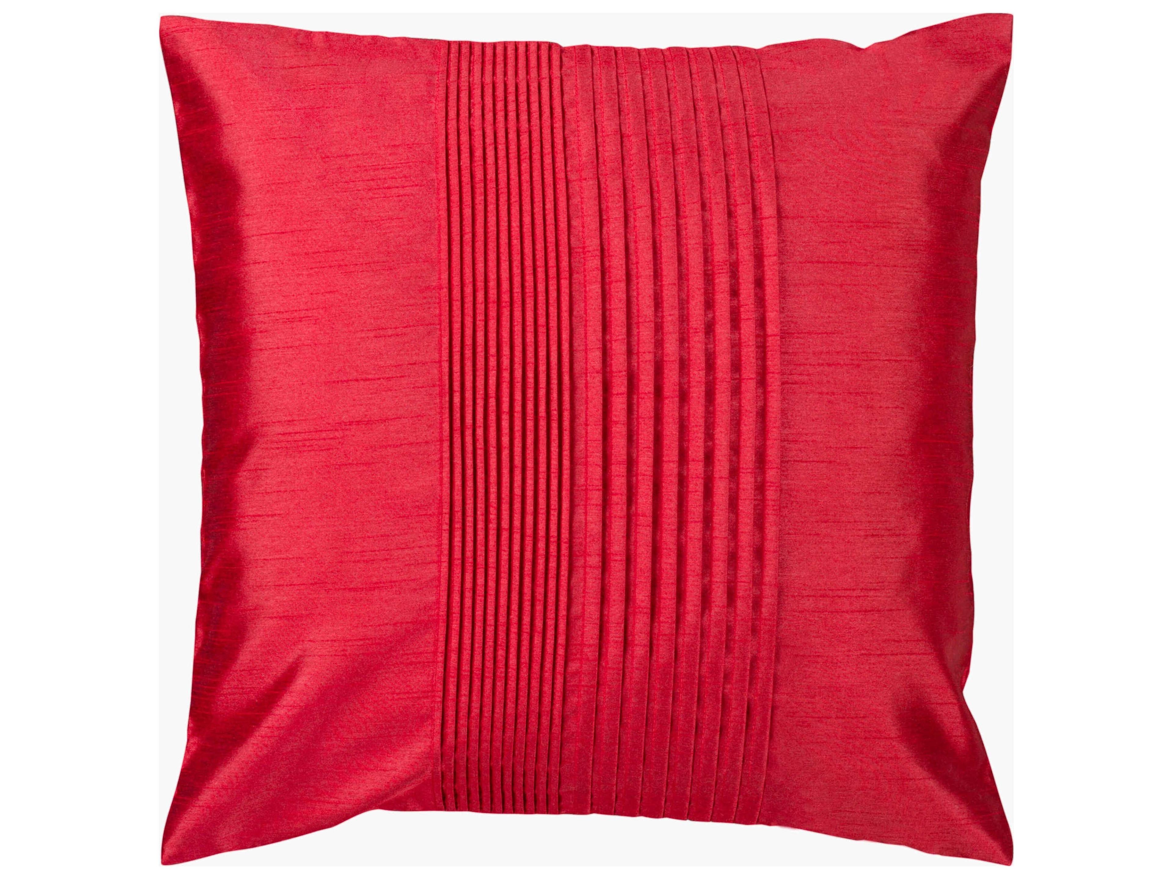 Solid Pleated Red Pillow