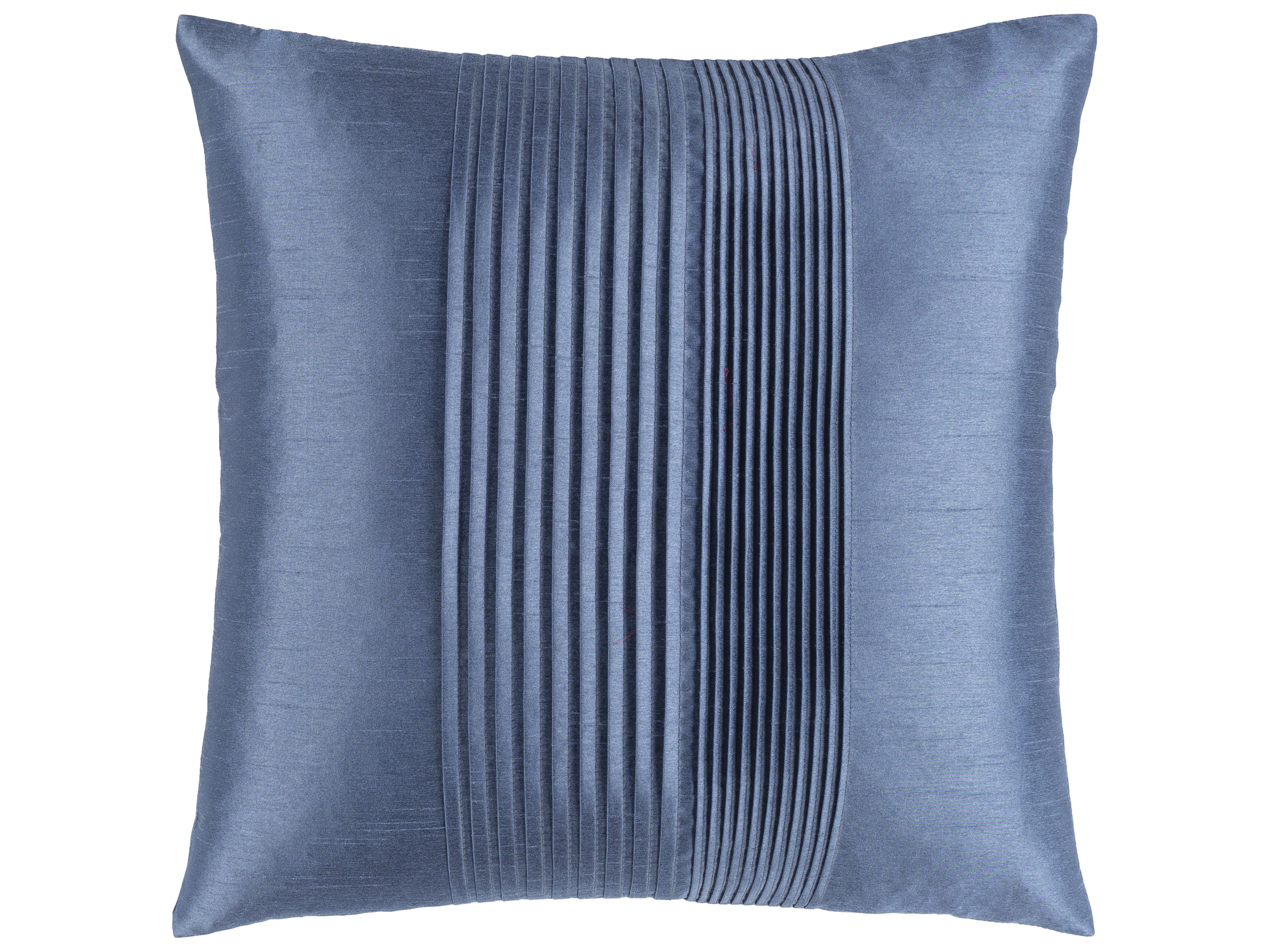 Surya Solid Pleated Denim Pillow