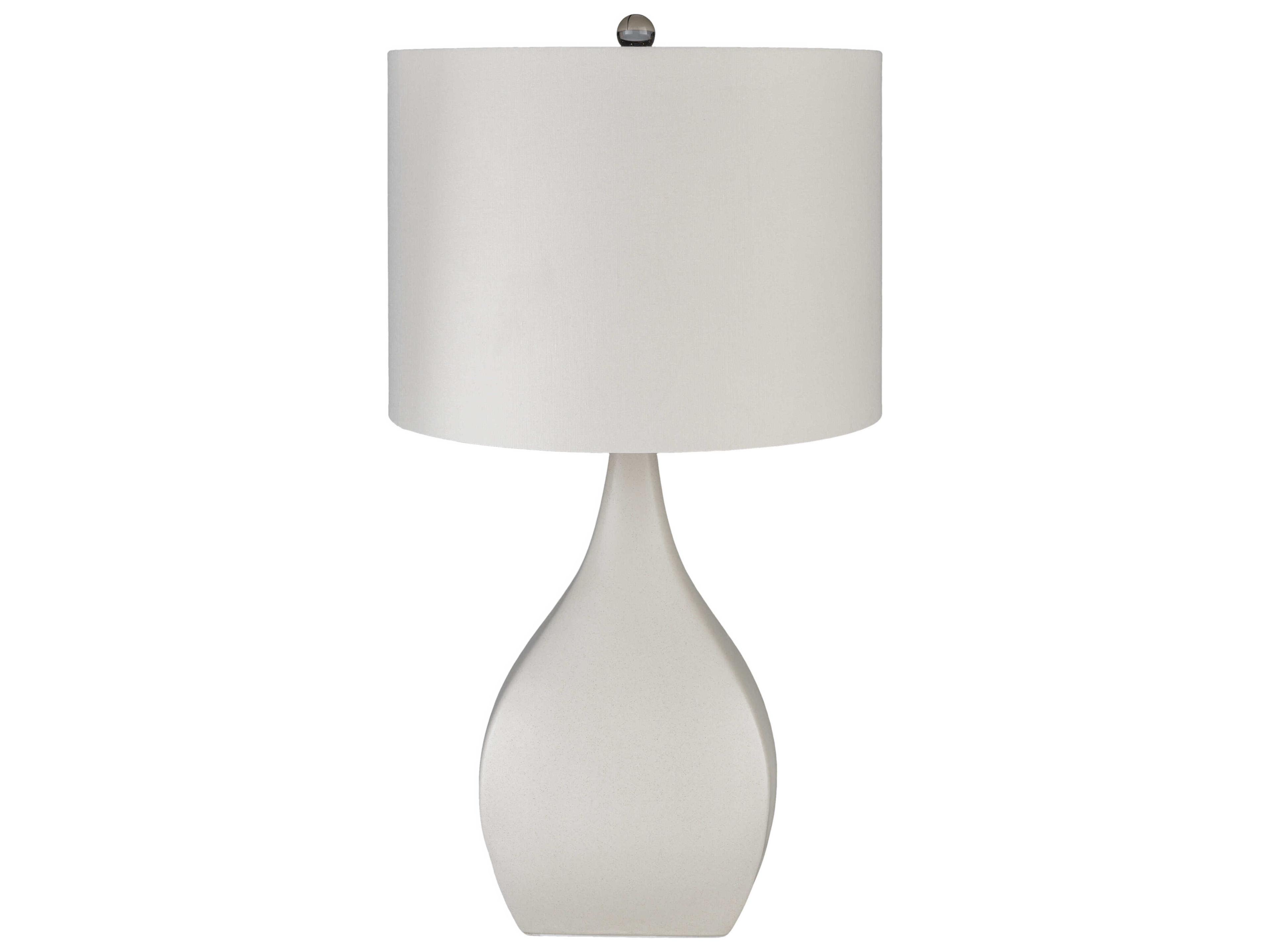 Hinton Cream Light Gray Linen Off White Buffet Lamp