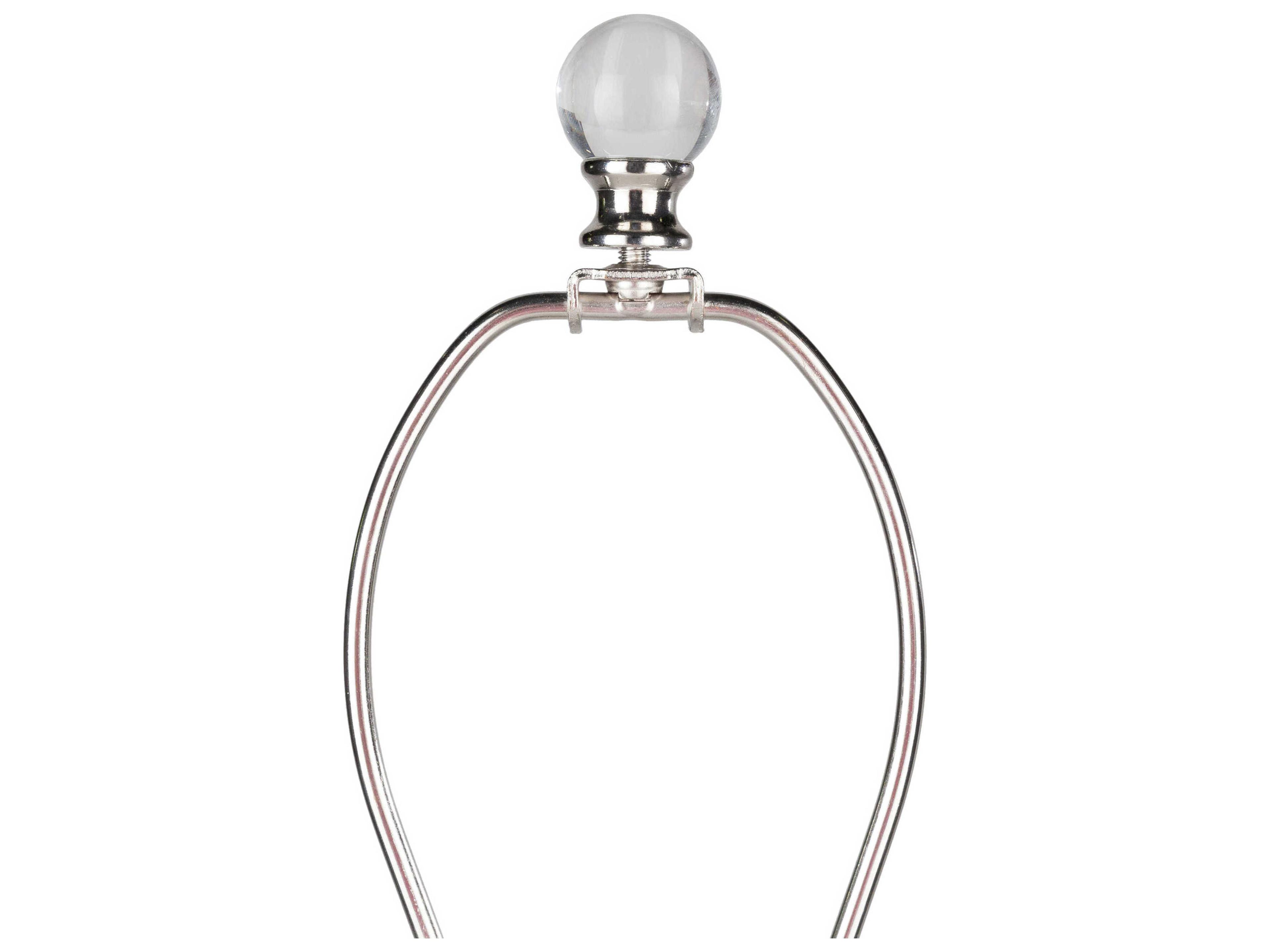 Surya Healey Ice Blue Cream Light Gray Linen Buffet Lamp