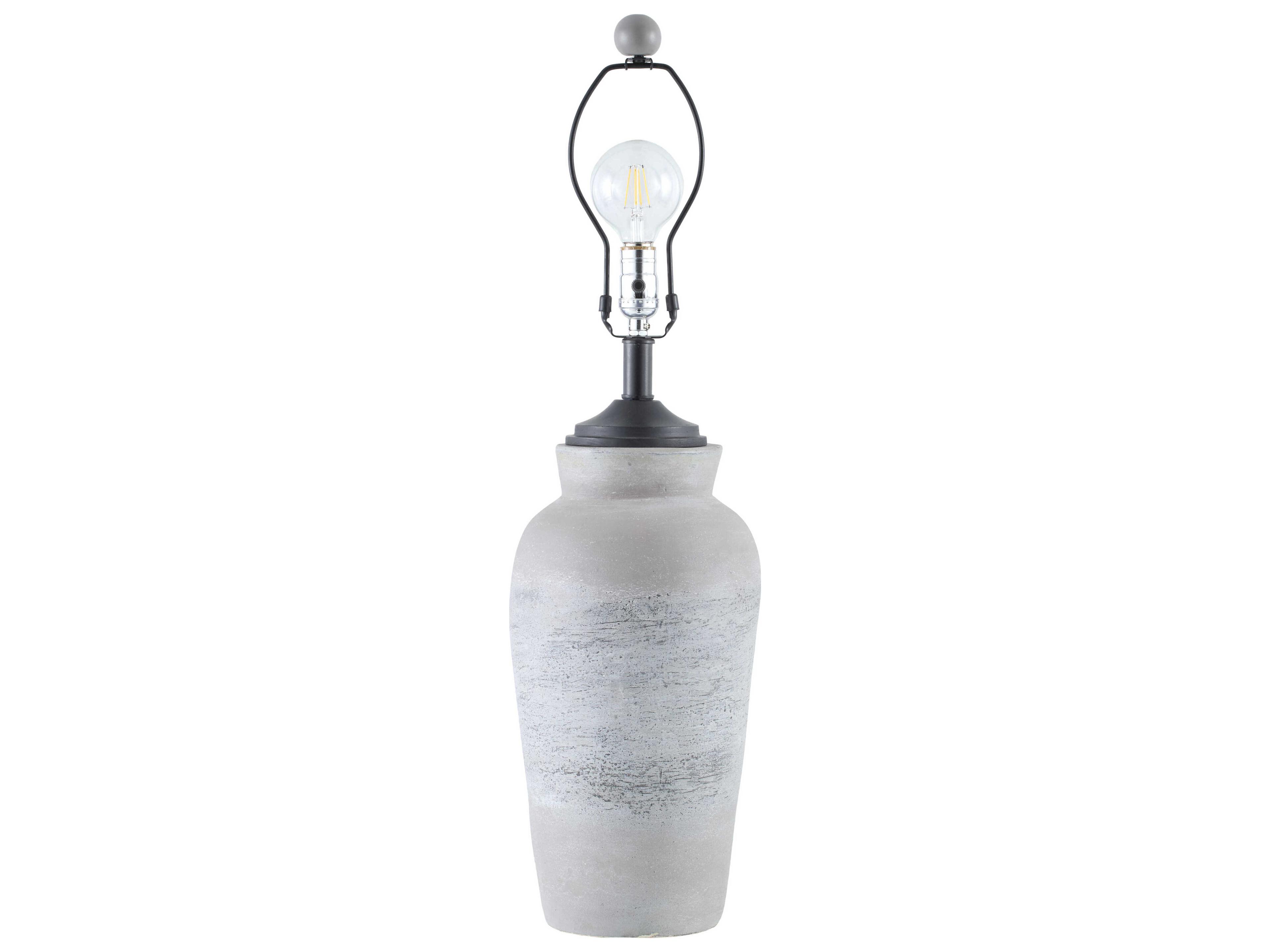 Surya Hierro Gray Beige Cotton Buffet Lamp
