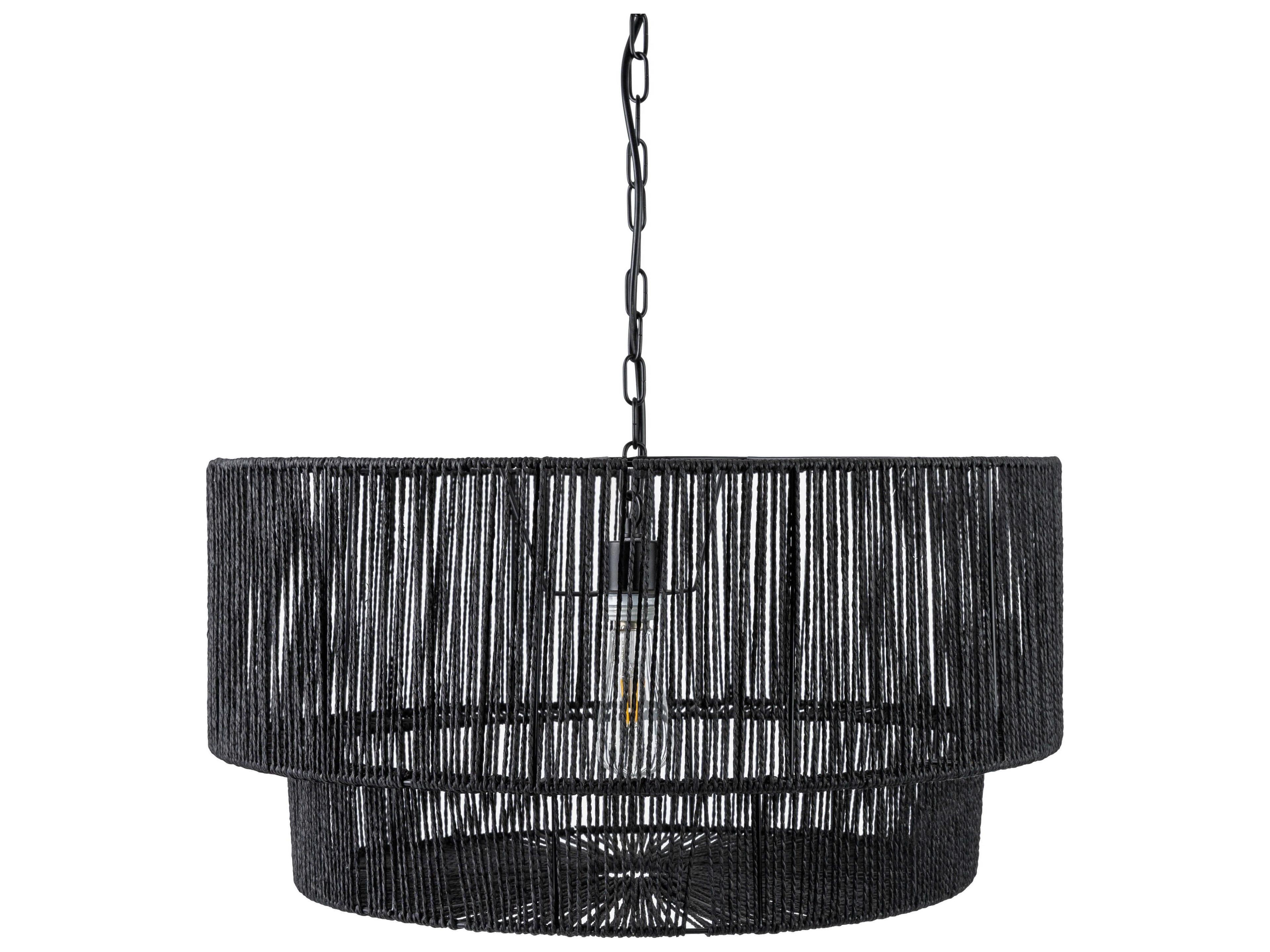 Hascombe 1-Light Black Drum Pendant