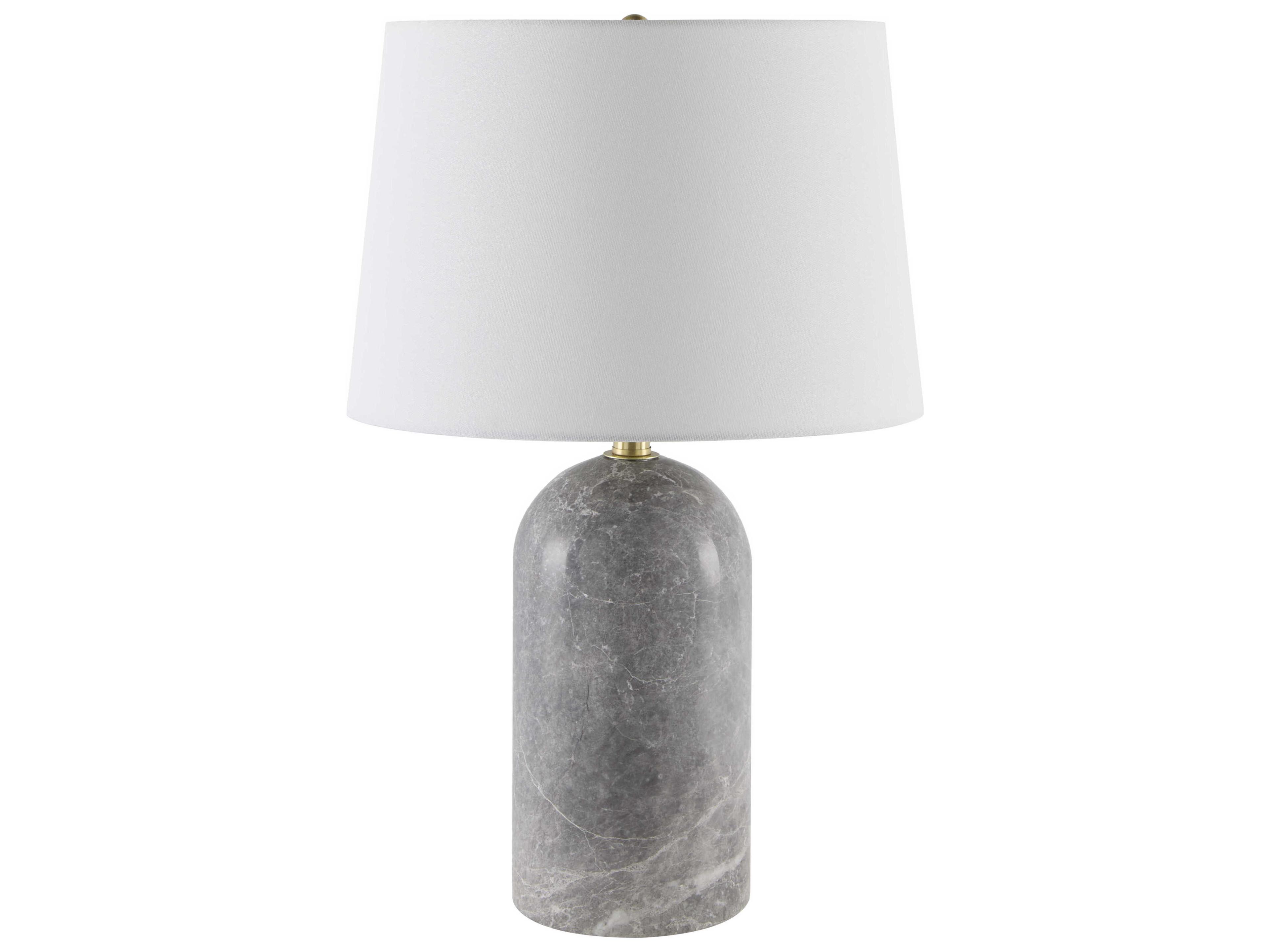 Huriel Gray White Cream Linen Table Lamp
