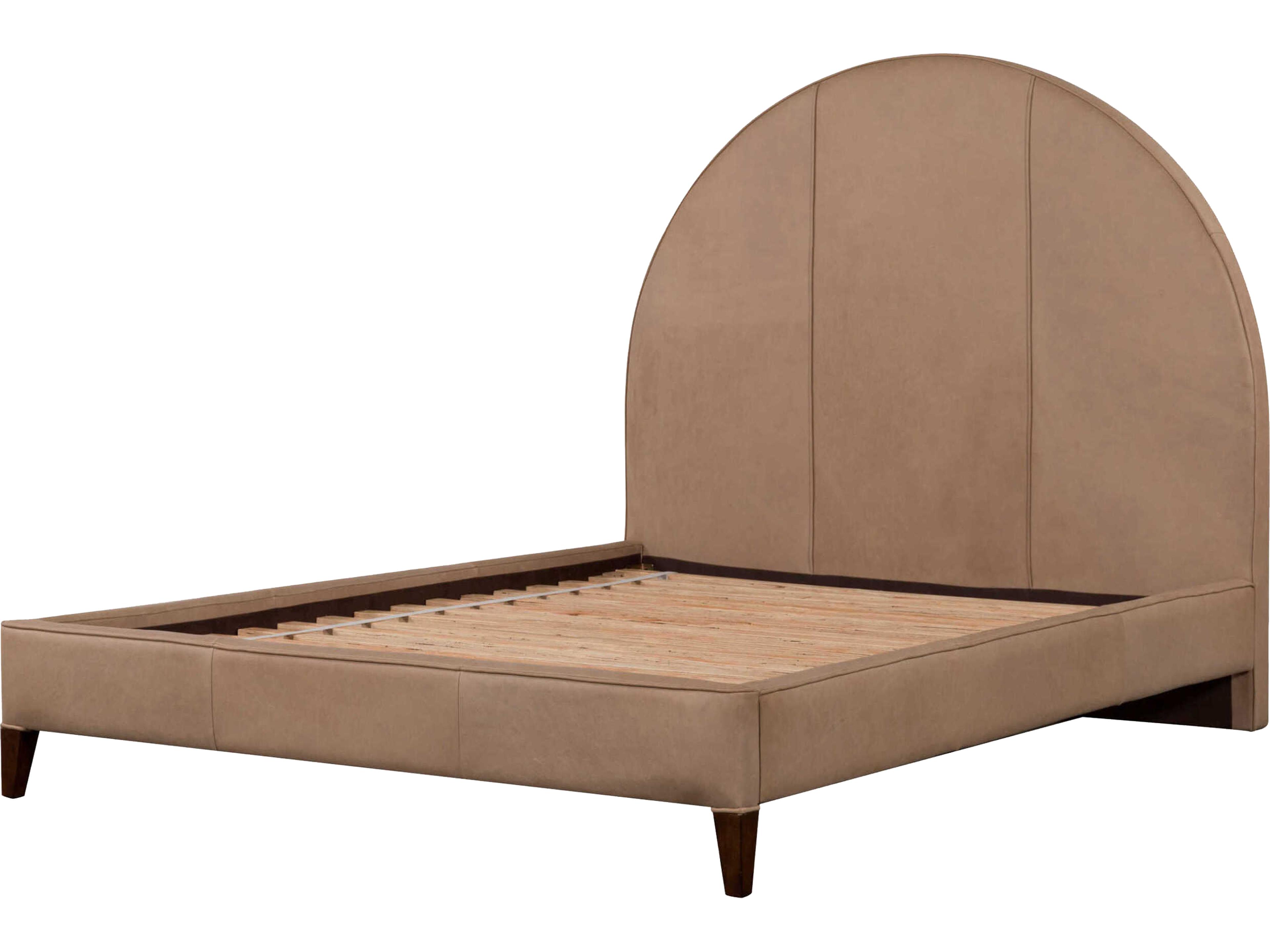 Elipse Dark Brown Rubberwood Leather Queen Platform Bed