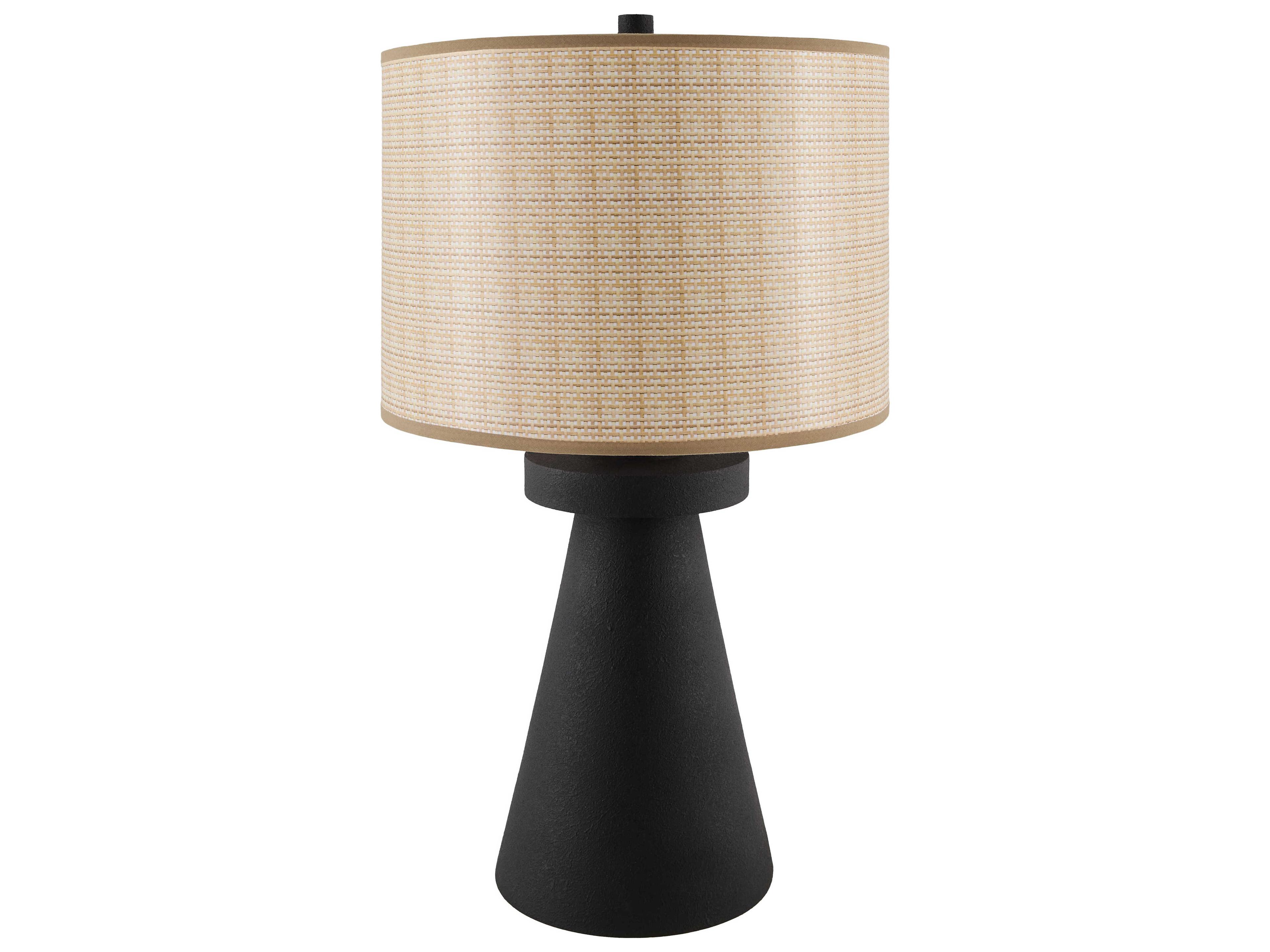 Surya Icacos Black Brown Linen Table Lamp