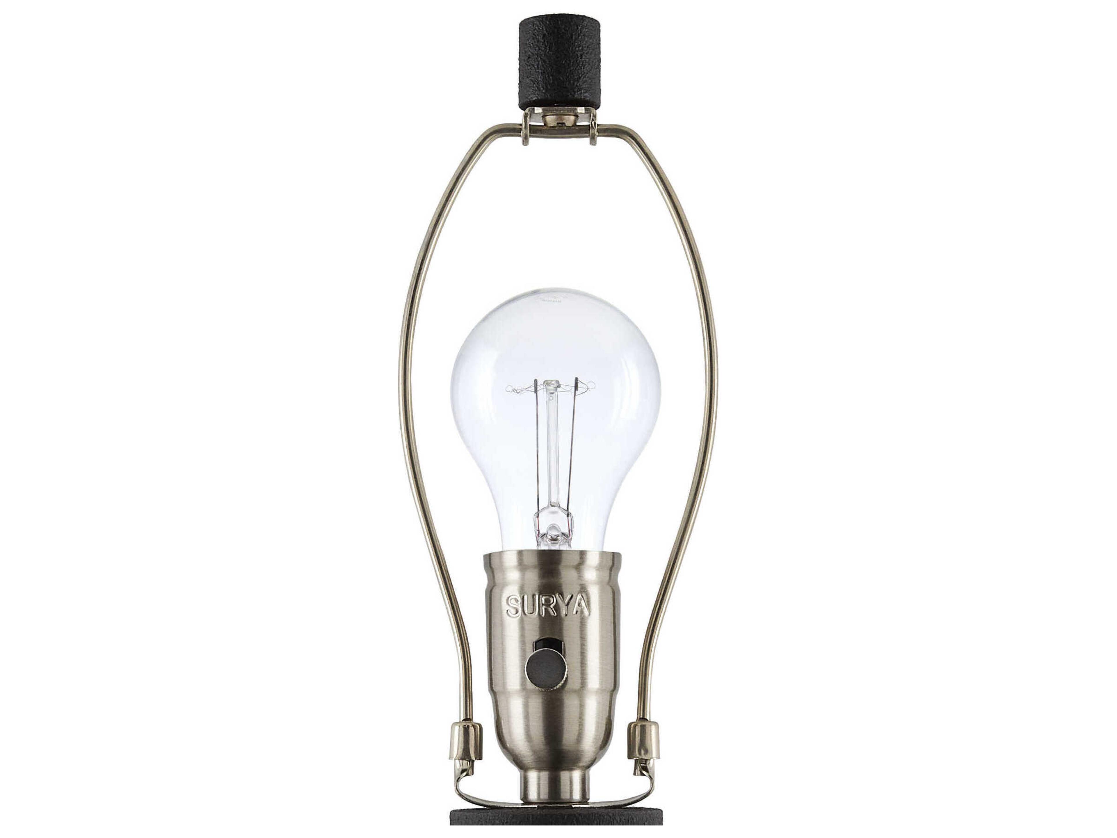 Surya Icacos Black Brown Linen Table Lamp