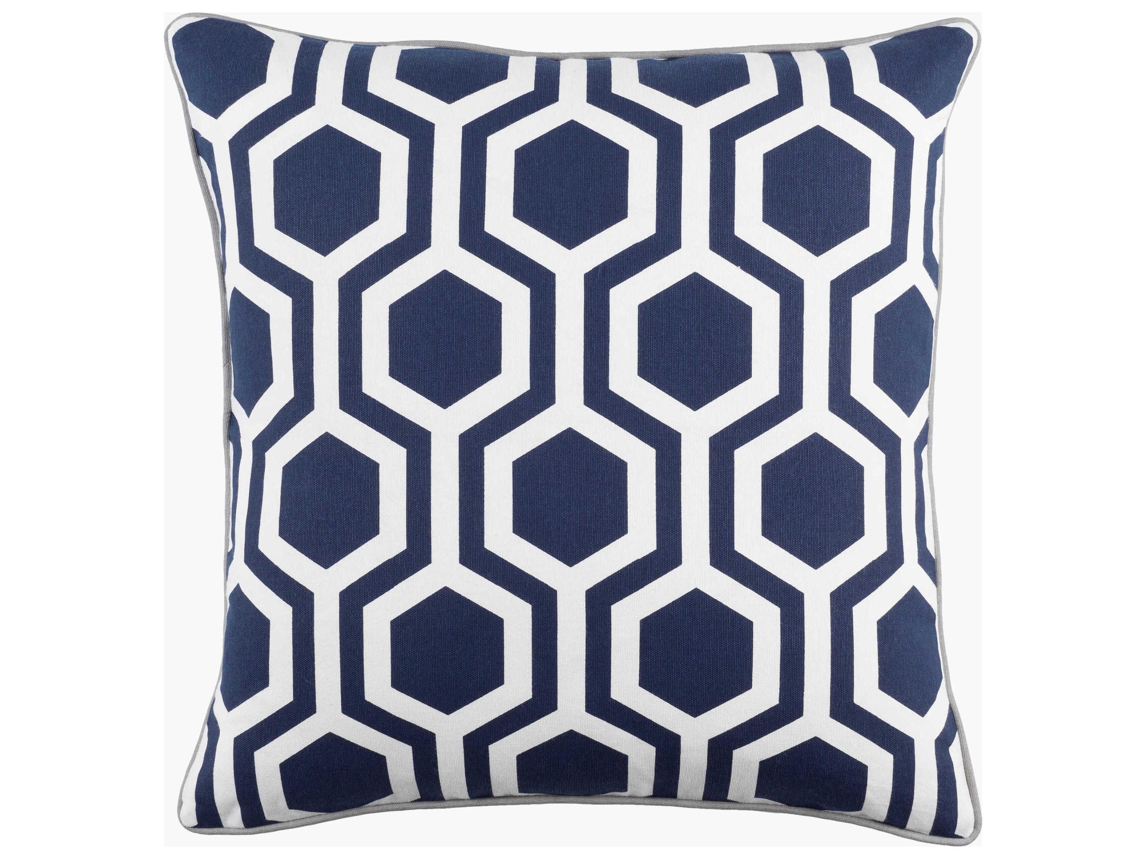 Inga Navy / Off-White / Light Gray Pillow